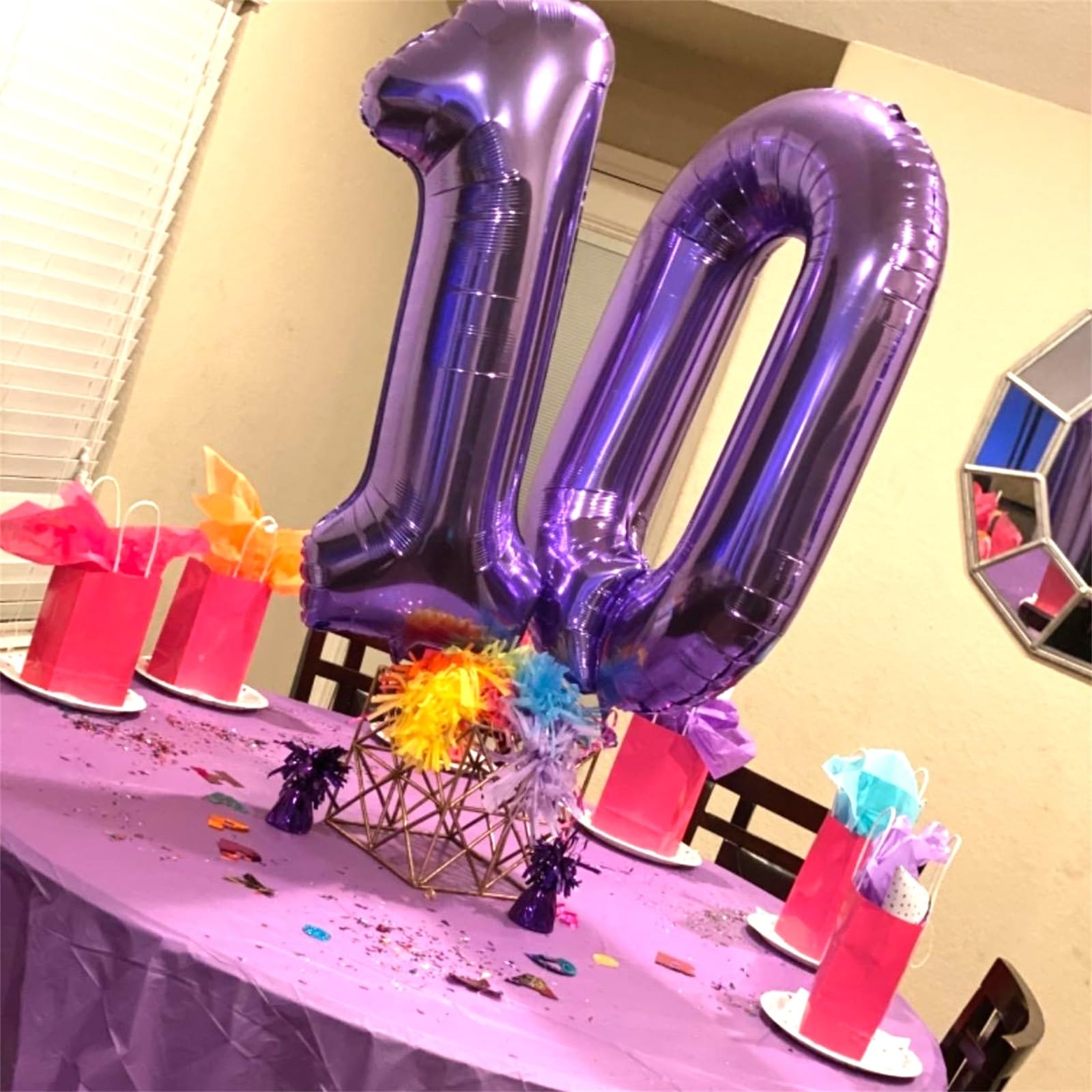 40 Inch Gold Number 70 Balloons - Giant Foil Balloons For 70th Birthday Party Decorations