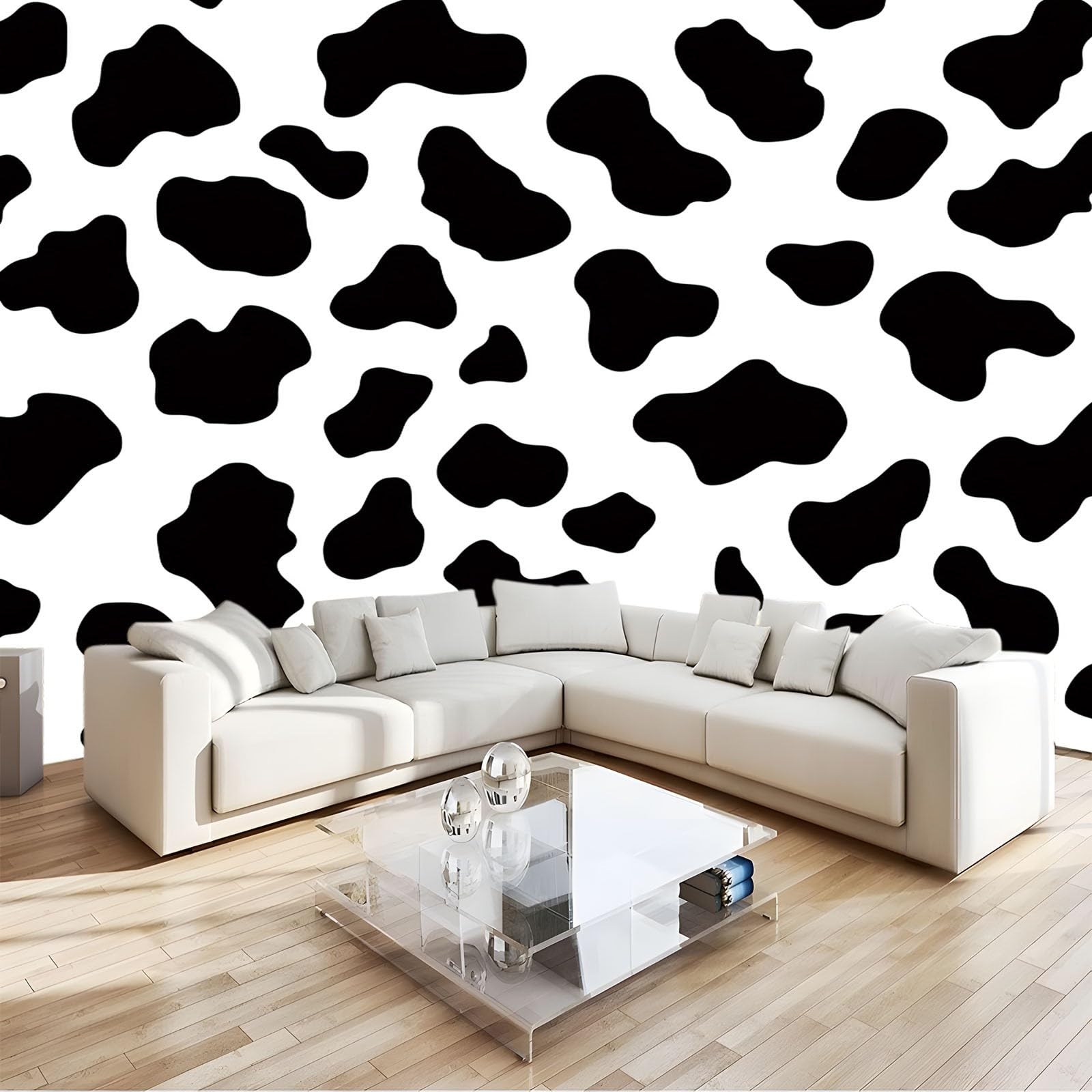 Papier peint panoramique vache pour relooker un grand mur vide