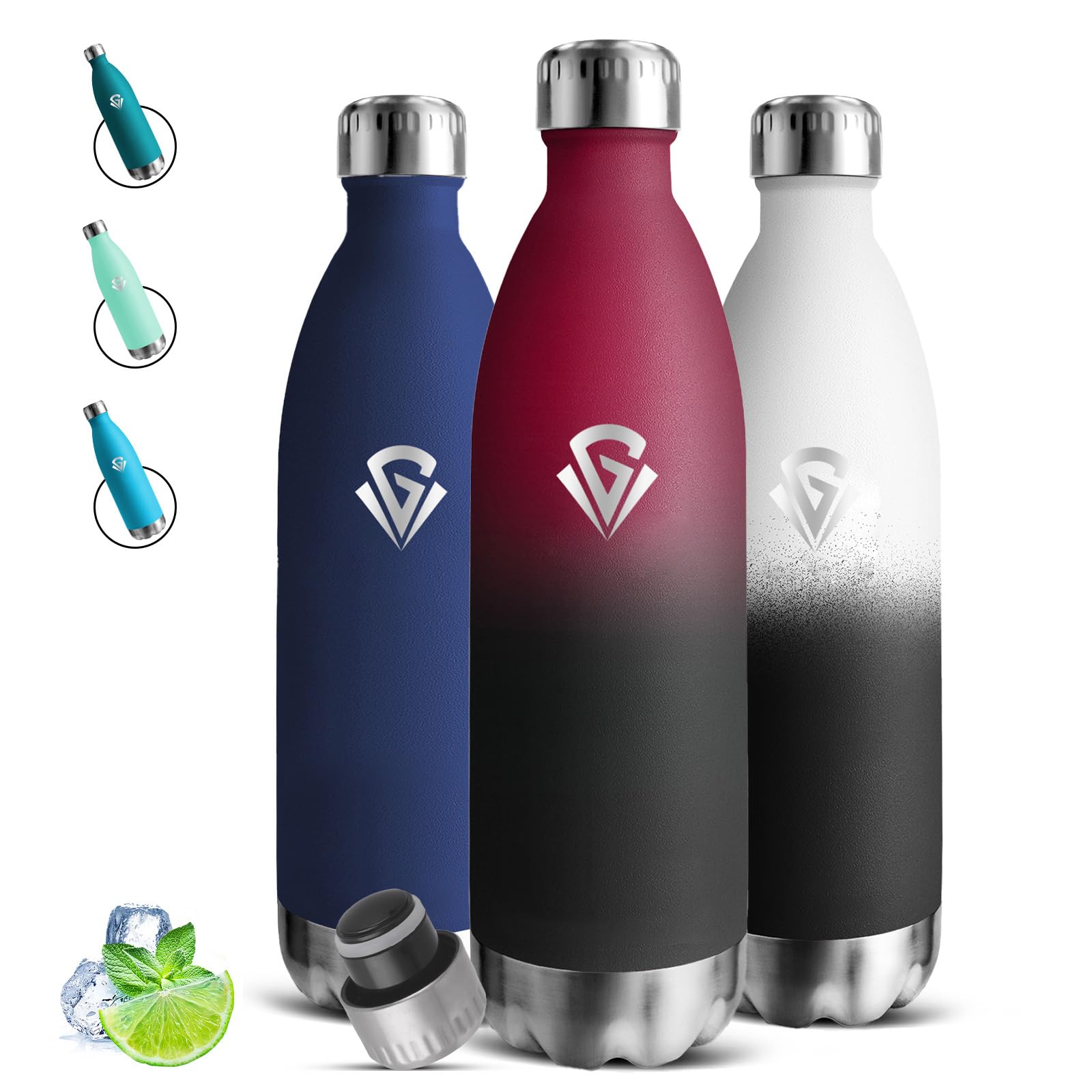 Mujigaga Stainless Steel Water Bottle, 1 Litre, Thermos Flask, BPA-Free, Leak-Proof, 24 Hours Cold & 12 Hours Warm, Metal Water Bottle, Double Walled, for Travel, Camping, Office, Sports