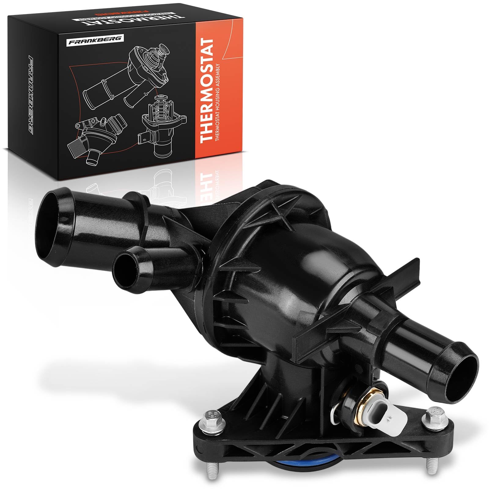 Frankberg Termostato del liquido di raffreddamento 88°C KK2Q9K478BA | Compatibile con: Tourneo Custom V362 Bus F3, Autobus Transit V363 FAD FBD, Transit V363 Box FCD FDD