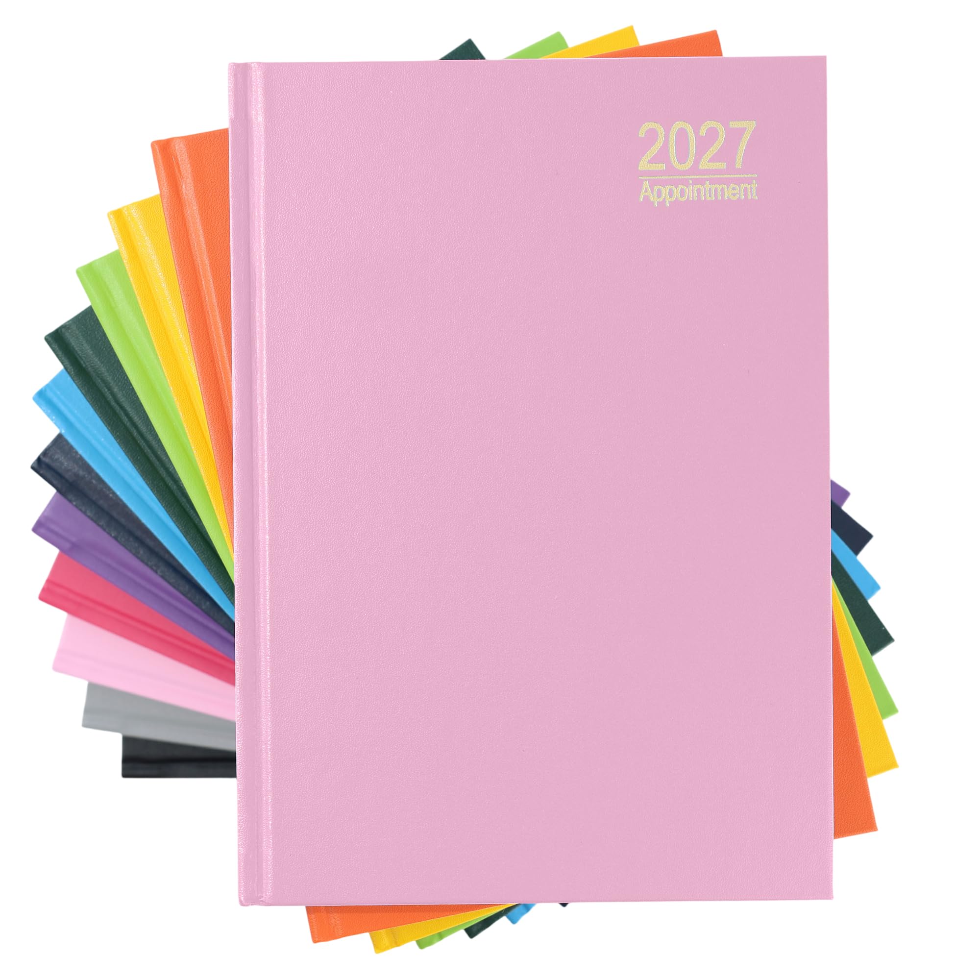 evelay 2027 Diary A5 Page a Day Appointment Hardback Hourly Planner (Pink)