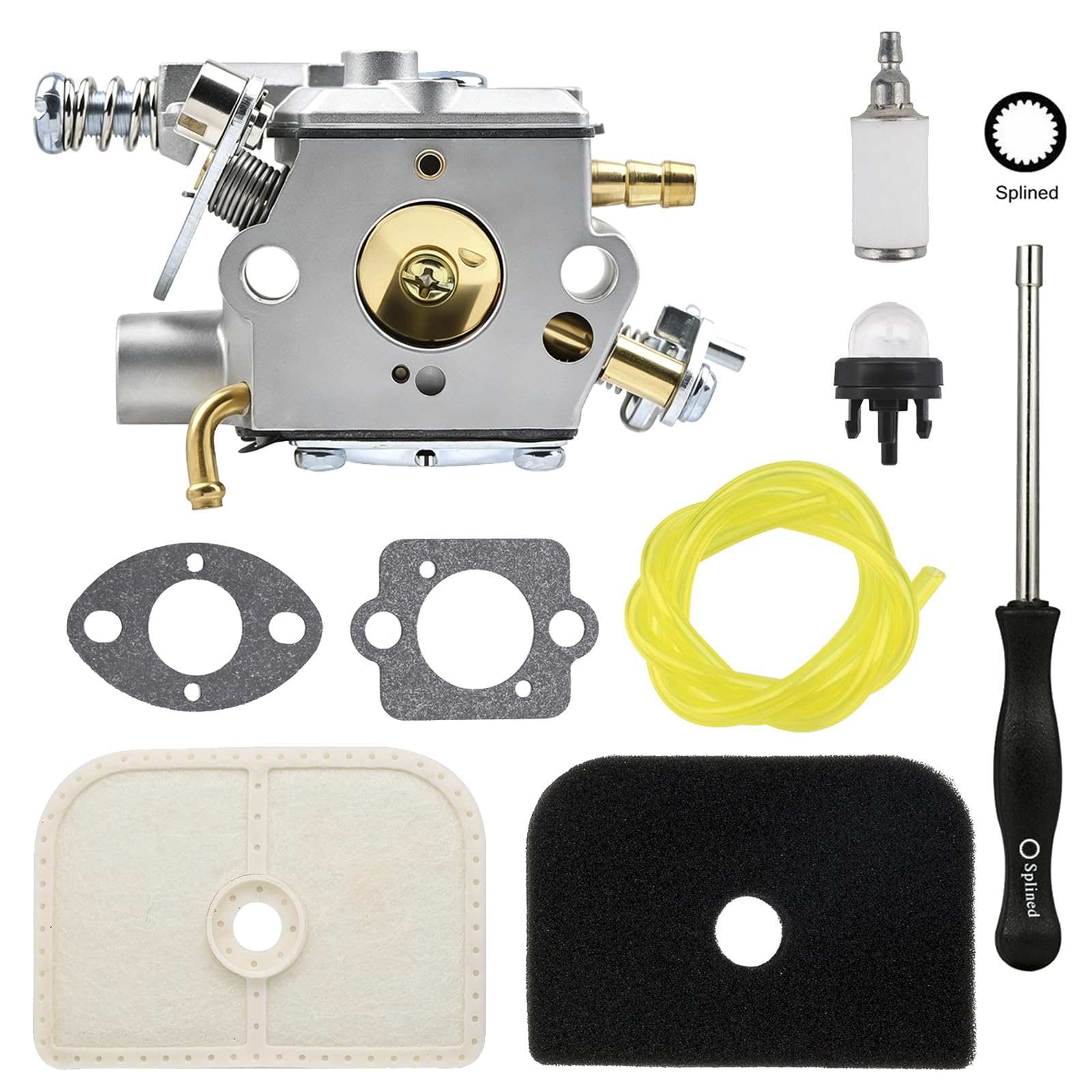 NIMTEK 584901401 Carburetor with Air Filter Tune-up Kits Fits Husqvarna 525L 525LS 525LST 525ES 325HE3 325HE4 525RXT