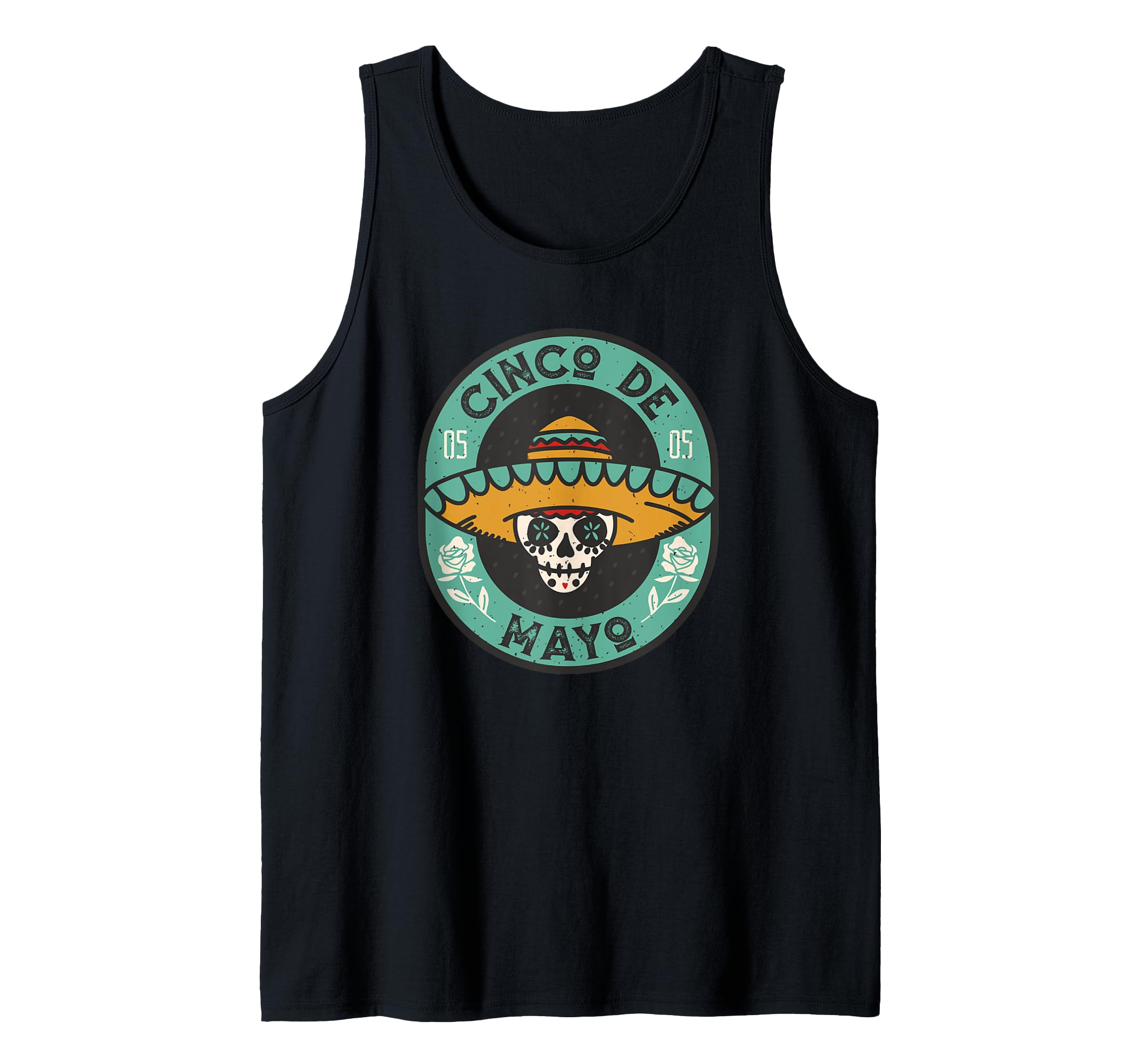 5 De Mayo Costume Pancho Skeleton Skull Hombre De Mexico Tank Top