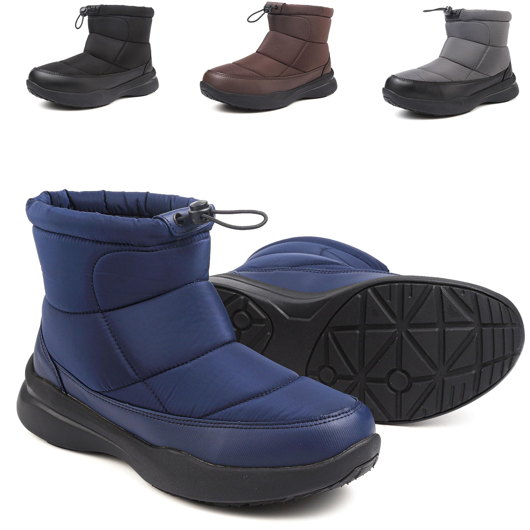 Hanani Stivali da Neve Uomo Invernali Stivaletti Foderato in Pelliccia Scarpe Comodo antiscivolo Caviglia Boots
