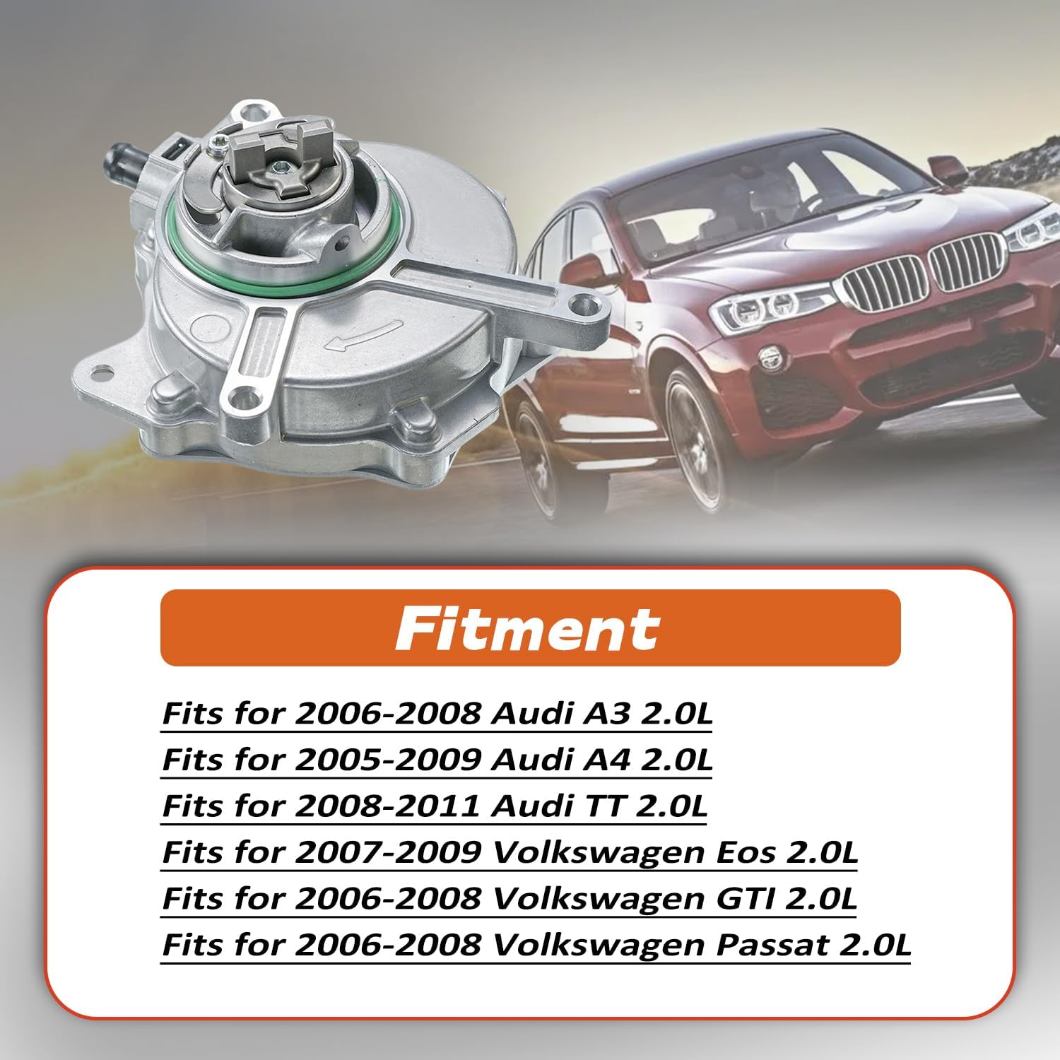 Kessocco 06D145100H Brake Vacuum Pump Replacement for Jetta Passat GTI Eos A3 A4 Quattro TT 2.0L