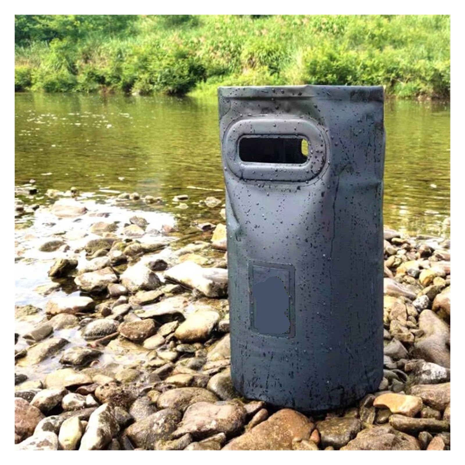 Secchio d'acqua pieghevole da esterno portatile per campeggio, picnic, pesca, viaggi, comodo da riporre e facile da trasportare, cachi S
