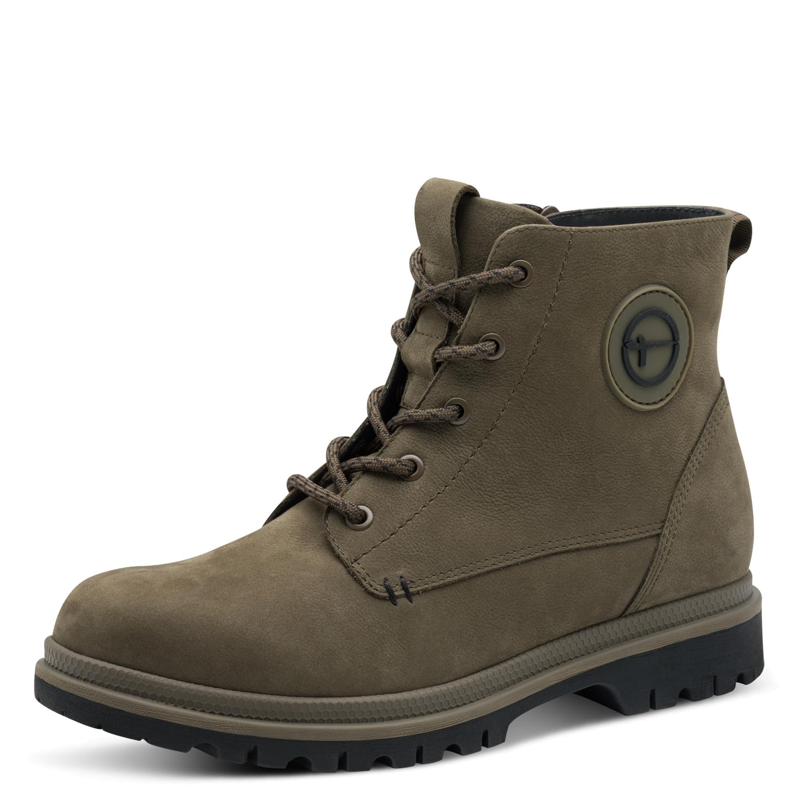 Tamaris Women's Damen Lace Boot Flat 1-25241-45 Ankle, Olive, 7.5 UK