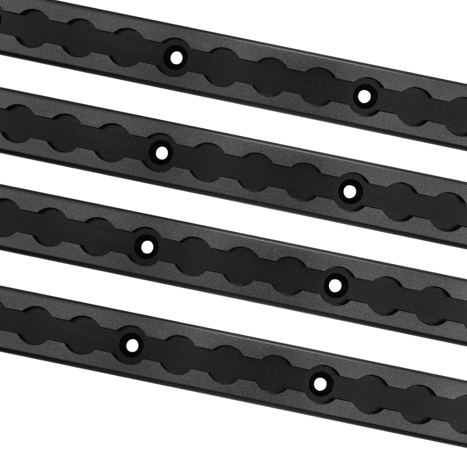 48" L-Track Rail Black 4 Pack, 4ft Aluminum Ltrack Rail for Truck and Trailer, Truck Bed Rail for Motorcycles, ATVs and Bikes