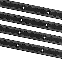 SALUINOKI 48" Black Aluminum L-Track Rails 4 Pack - Heavy-Duty 4ft Truck Bed Rails for Motorcycles, ATVs & Bikes