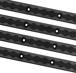 SALUINOKI 48" Black Aluminum L-Track Rails 4 Pack - Heavy-Duty 4ft Truck Bed Rails for Motorcycles, ATVs & Bikes