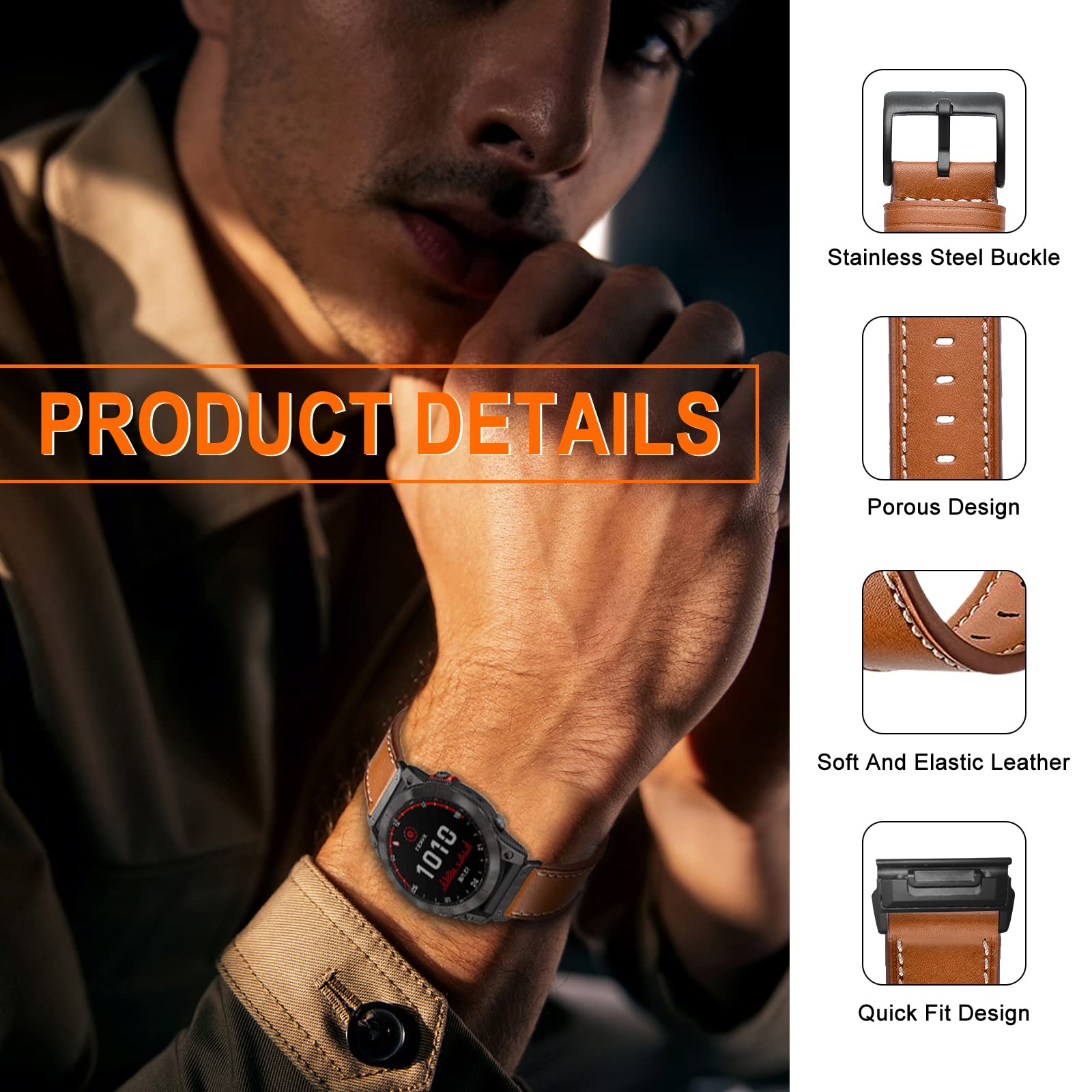 Bracelet Garmin 22mm Quickfit ZoRoll 22 Mm QuickFit Bracelet For Garmin Fenix E 47 Mm/Fenix 8 47 Mm/Fenix 7 Pro/7/6 Pro/6/5 Plus/5, Elastic Nylon Velcro Replacement Strap For Garmin Epix (Gen 2