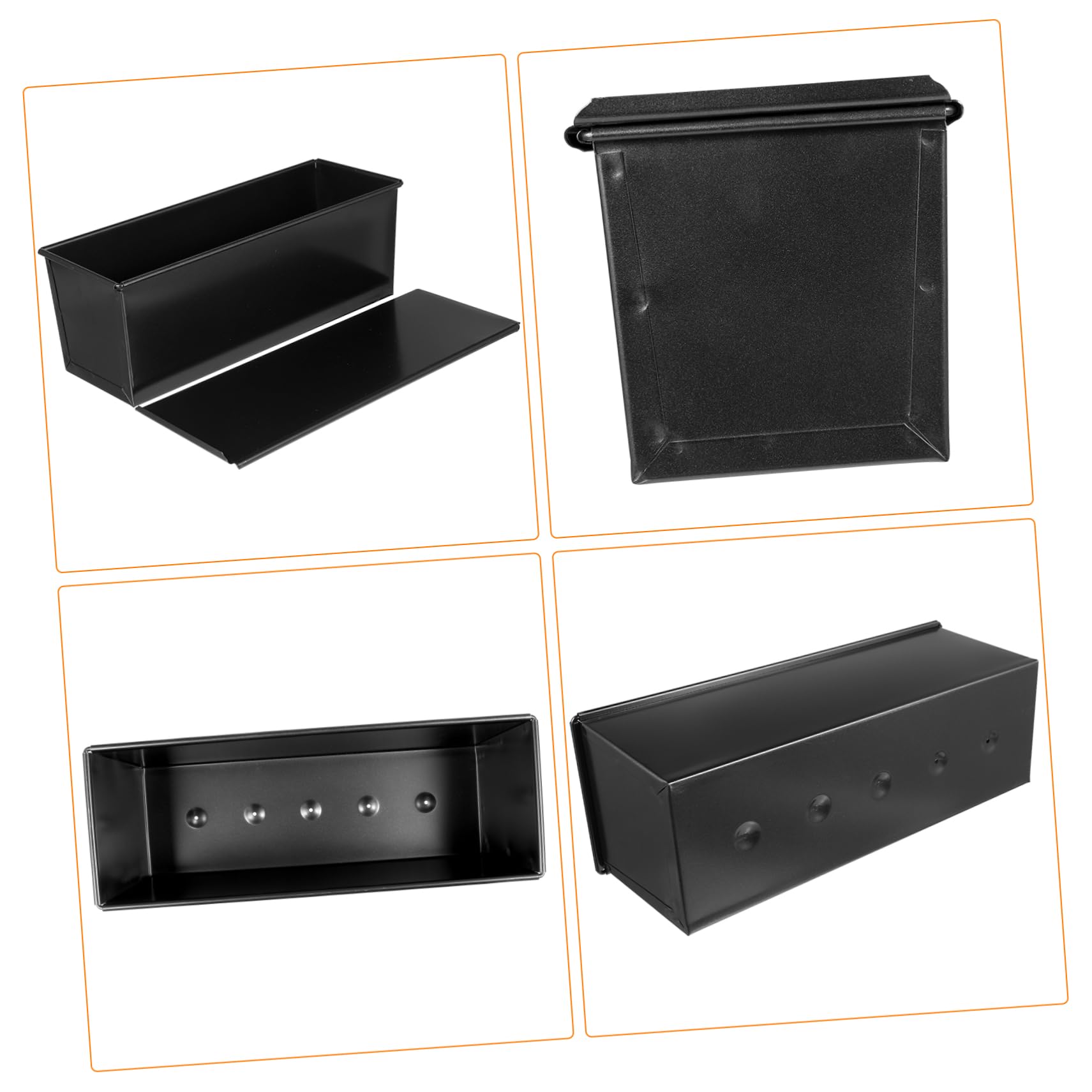 LIFKOME Moule Couvercle à 750g Pain Noir Rectangulaire Inoxydable Acier