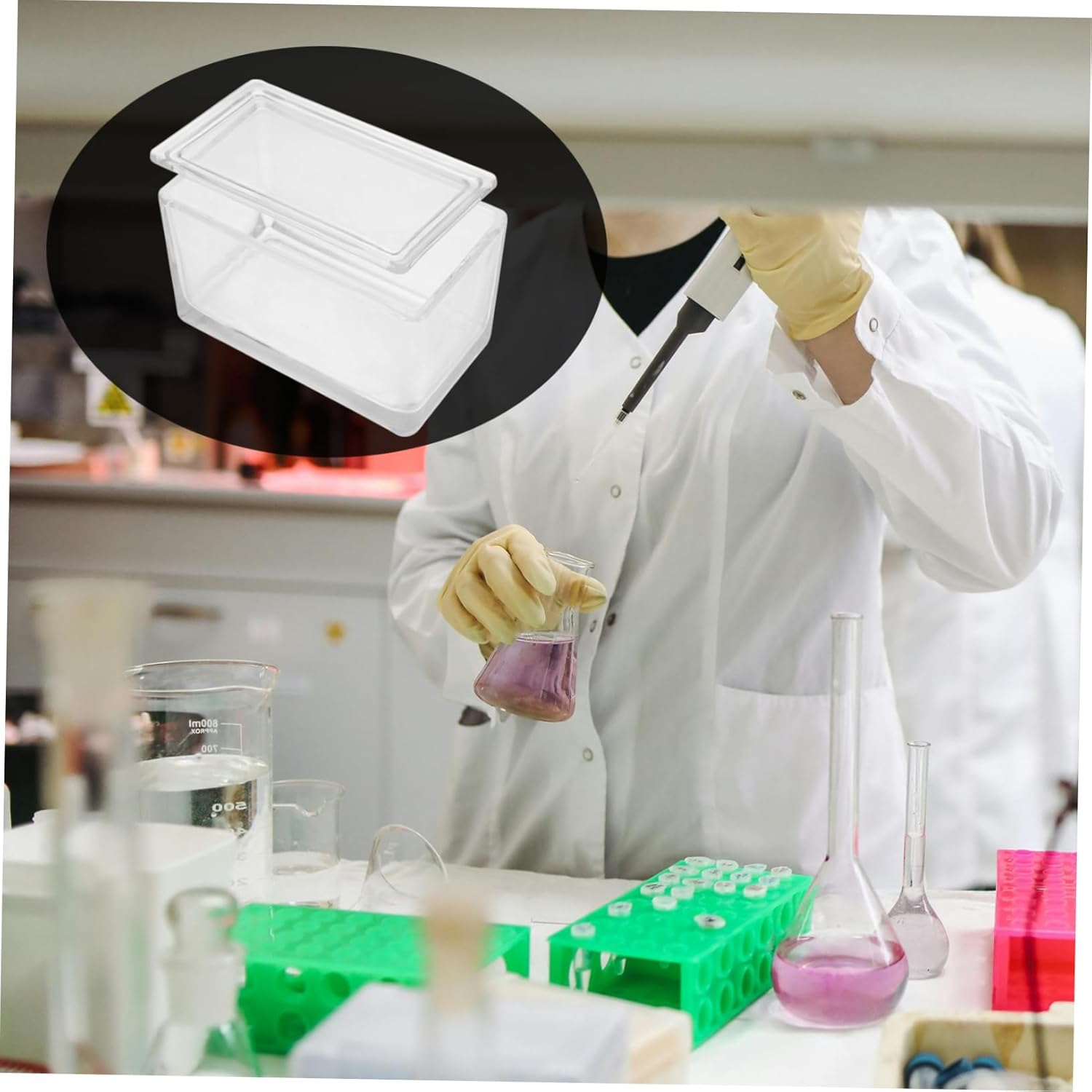 Alipis Transparent Staining Jar Slide Capacity Staining Tank for Microscope Effortless Cleaning Storage for Laboratory Experiments and Sample Fixation