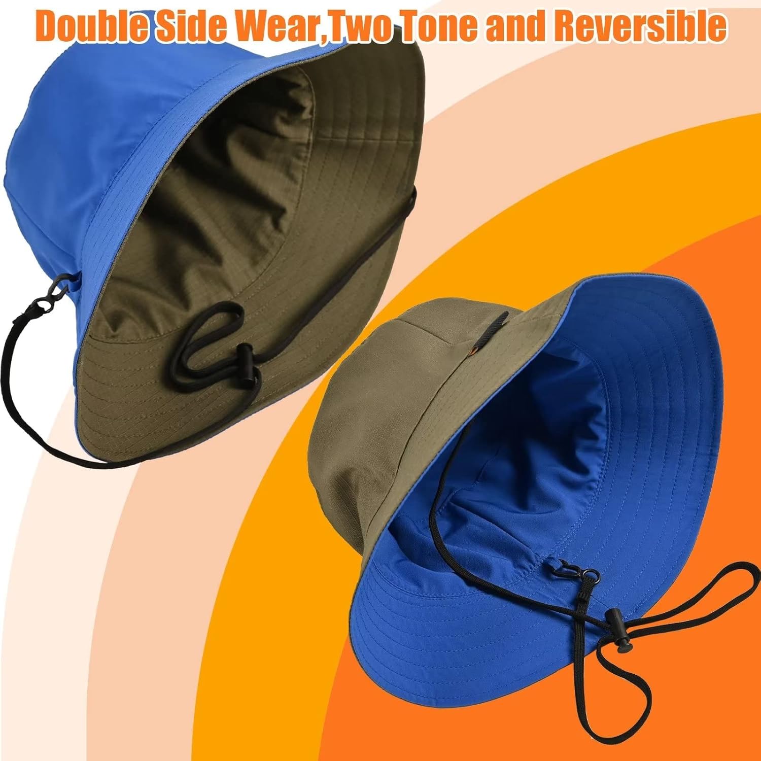 Water Repellent Reversible Waterproof Bucket Rain Hat with Removable Chin Strap Cute Double Side Summer for Womens and Ladies at  Women’s Clothing store