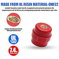 Vista 5 de ELECTRAPICK Kit de barra de conexión a tierra de cobre montada en la pared, barra de bus de cobre 0.24 "x 1.97"x 10" bus de tierra con 16 posiciones