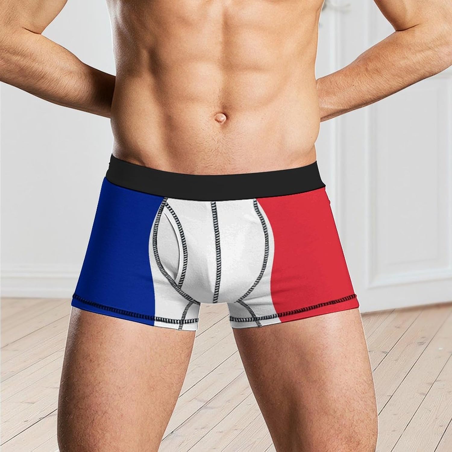France Flag Men's Boxer Briefs Novelty Underwear Trunks Short Underpants