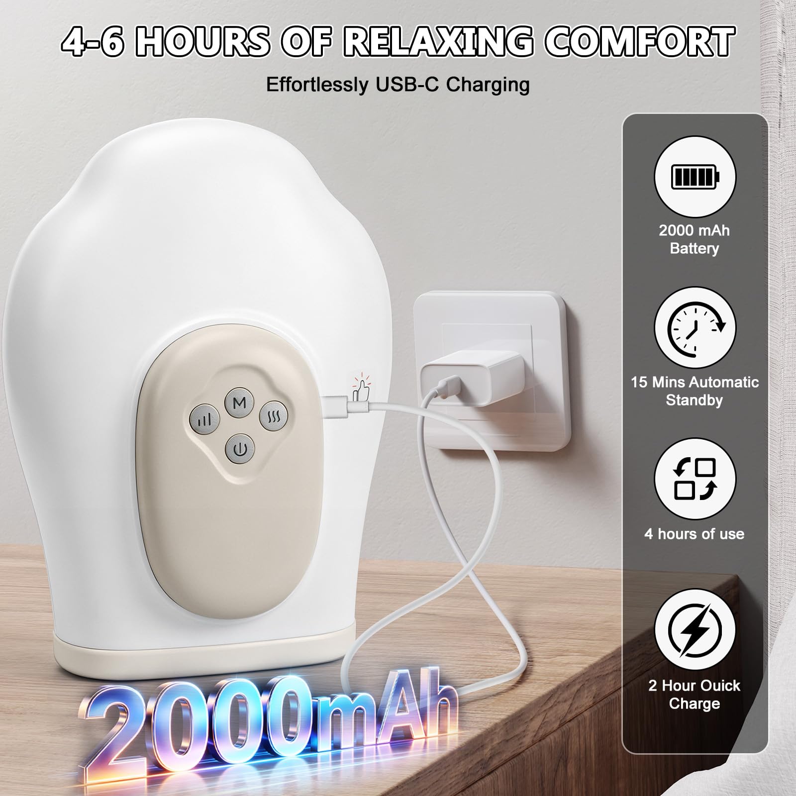 Masseur Électrique pour les Mains, Chauffage et Fonction de Pression Airbag, 3 Modes, 3 Intensités, Gants thérapeutiques, Masseur de Mains pour l’arthrite et le soulagement du canal carpien