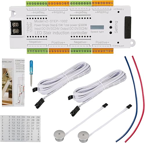 Miniatura 7 de Controlador de luz de escalera LED con sensor de movimiento, controlador de iluminación de escaleras de 32 canales, controlador automático de luz de