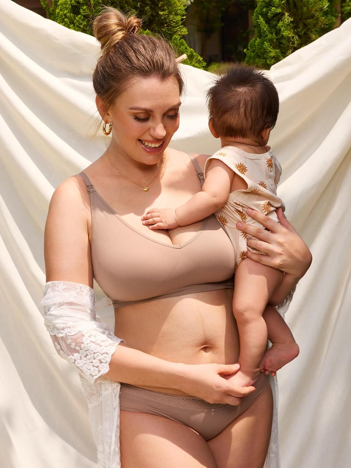 MOMANDA Sleep Nursing Bras for Breastfeeding Seamless Wirefree Maternity Bra V Neck Comfortable Bralette - Image 2