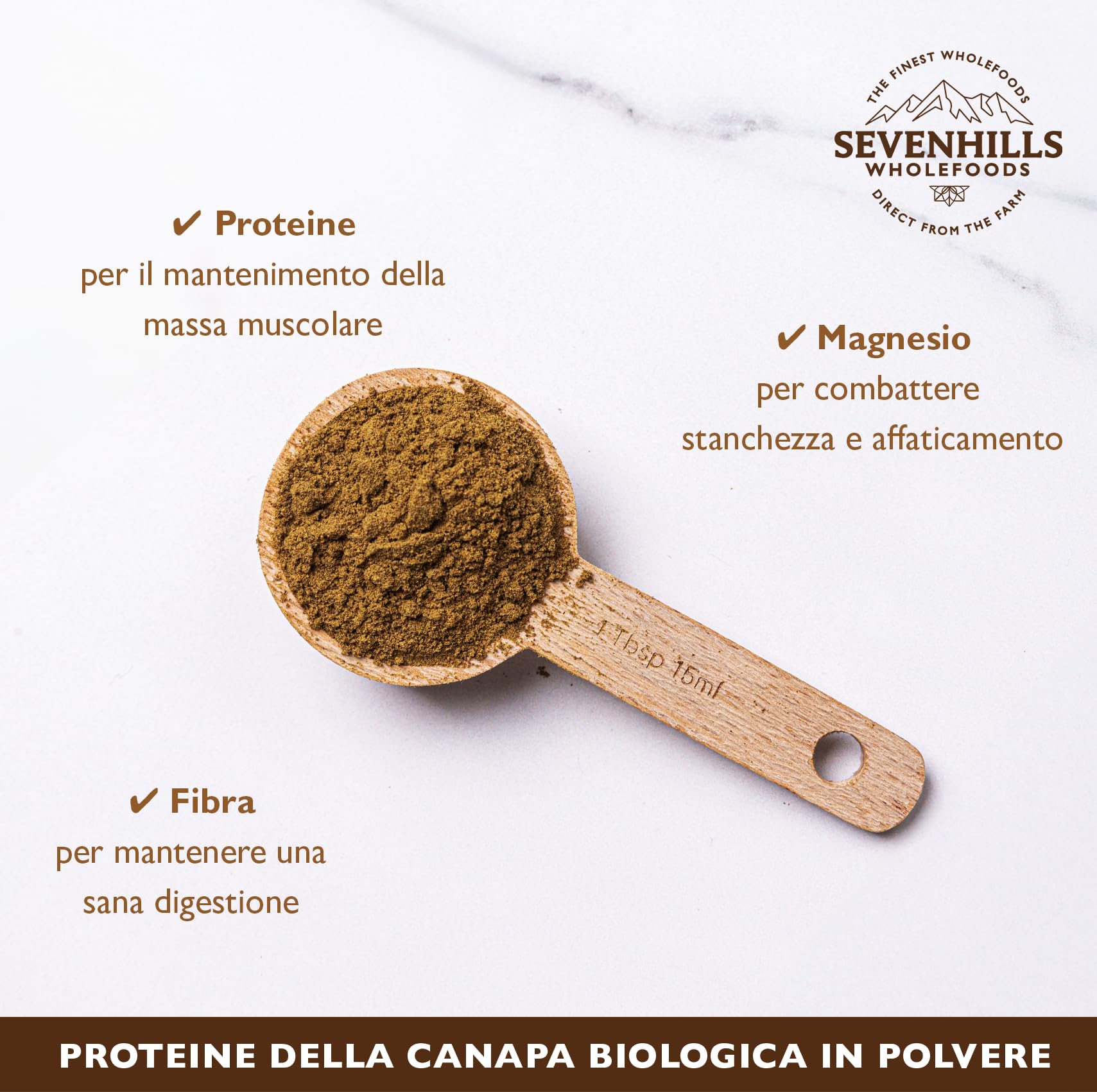Sevenhills Wholefoods Polvere Di Proteine Di Canapa Cruda Bio 1kg