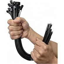 Thick Cable Ties Heavy Duty 100 Pack, 450mm x 7.6mm Strong Large Zip Ties Black with 22kg Tensile Strength Extra Long Wire Ties Wraps for Awnings Water Pipes Plant Fence