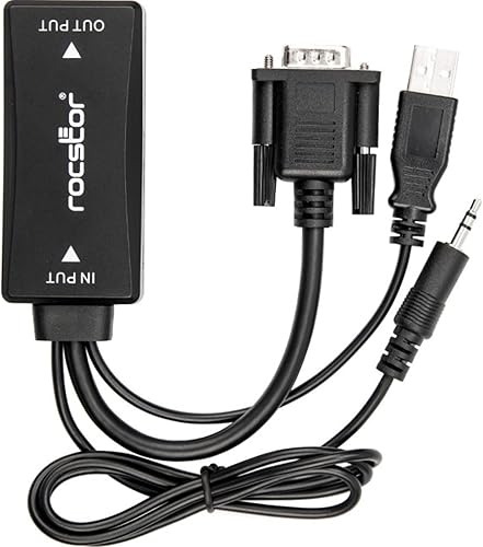 Rocstor VGA a HDMI MF ADAP WUSB Audio y PWR