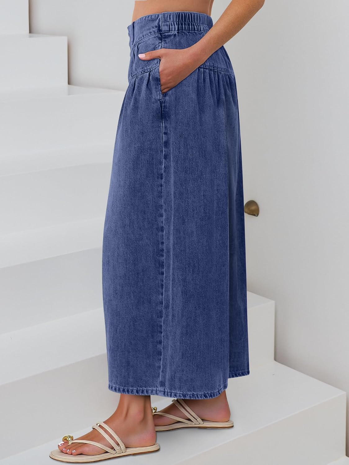 ANRABESS Womens Wide Leg Barrel Jeans 2026 Fashion Spring Baggy High Waisted Trendy Cropped Flowy Denim Pants with Pockets