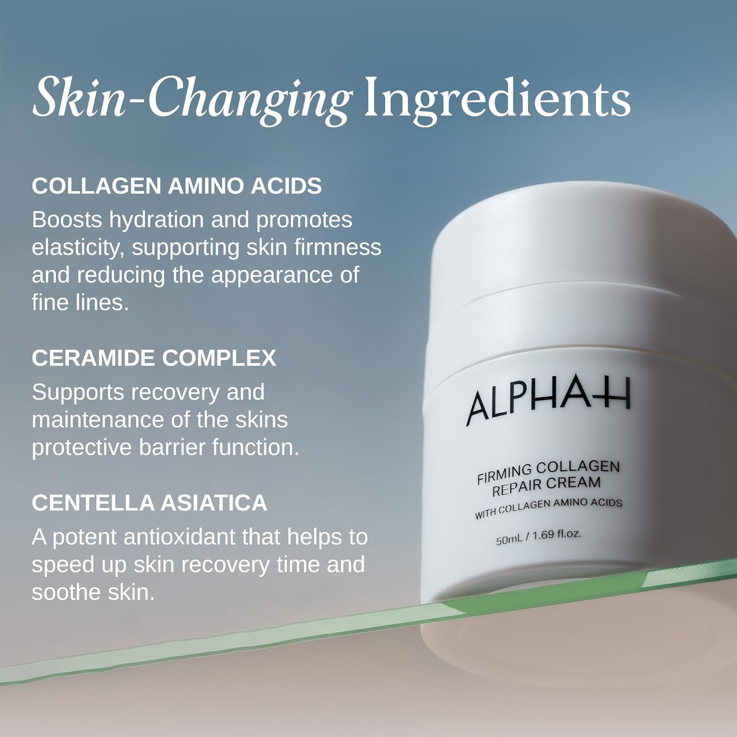 Alpha-H Firming Collagen Repair Face Cream 50ml – Barrier Support Moisturizer for Dry, Dehydrated Skin – Smooths Fine Lines & Boosts Elasticity