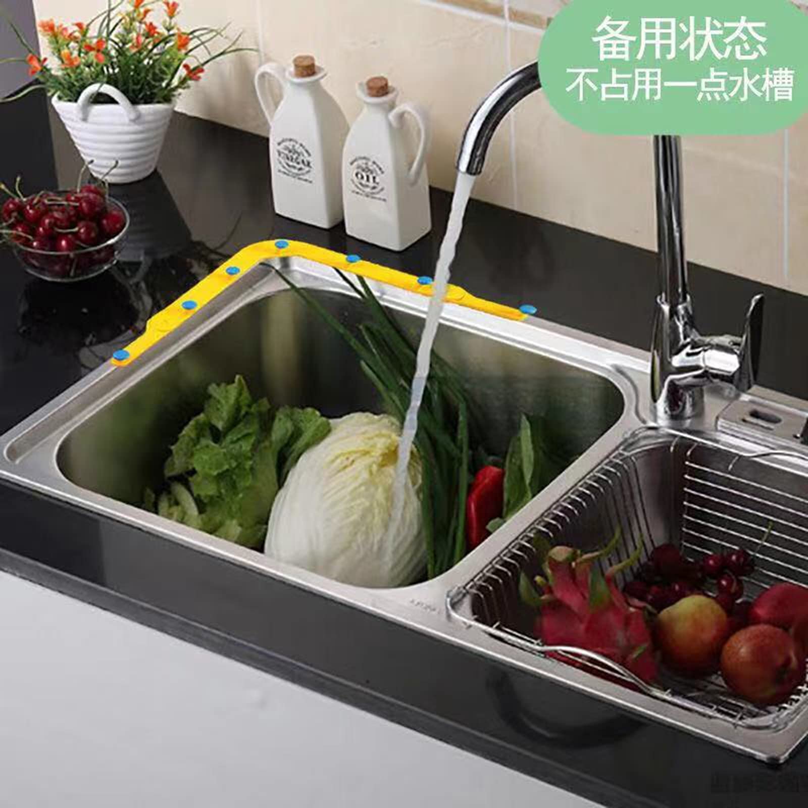 Filtro Lavello A Rete Piegevole Con Sacchetti - Triangolare Per Angolo - 1 Supporto + 50 Sacchetti - Antiodore - Foto 4