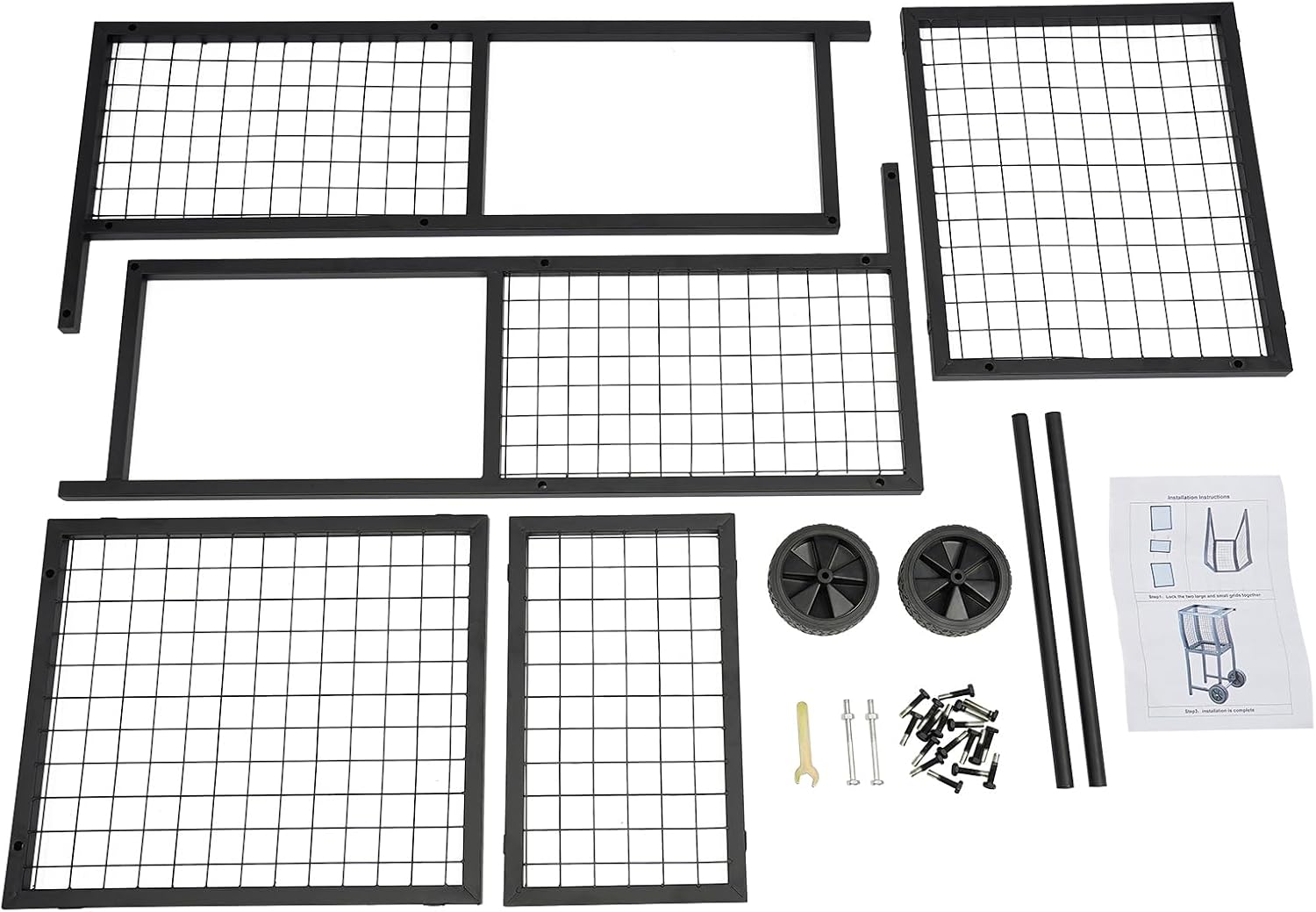Tennis Ball Hopper, Rolling Cart for Tennis Balls Tennis Ball Cart Tennis Hopper 30-Pound Capacity 2 Large Castors Practical Handle Smooth Edges for Ennis Balls, Leather Balls, and Baseballs