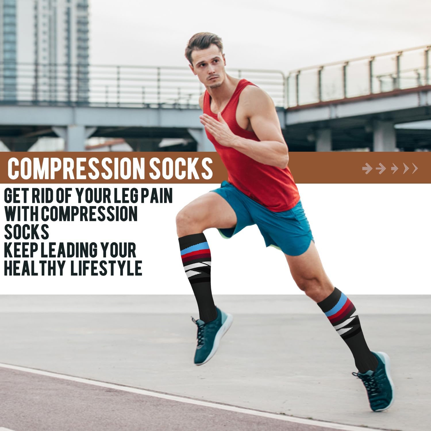 ACTINPUT Copper Compression Socks Men & Women 4 Pairs,Best Support for Nurses,Running,Cycling,FLying - Image 3