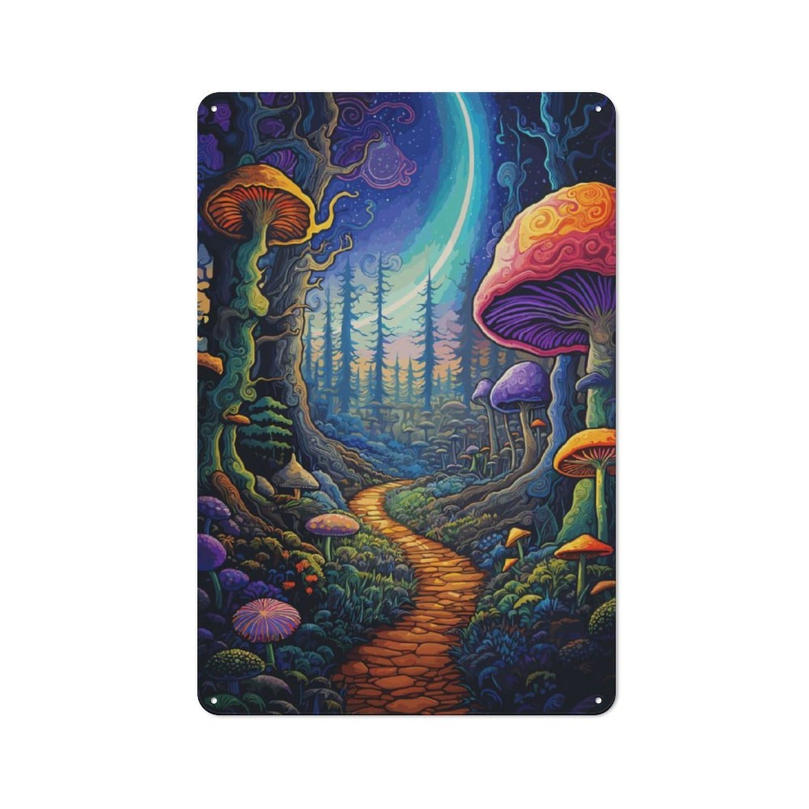 Junmoney Forrest Shroom Rustic Metal Sign 30X20cm For Lounge Or Reading Corner, For Reading Corner Decorators