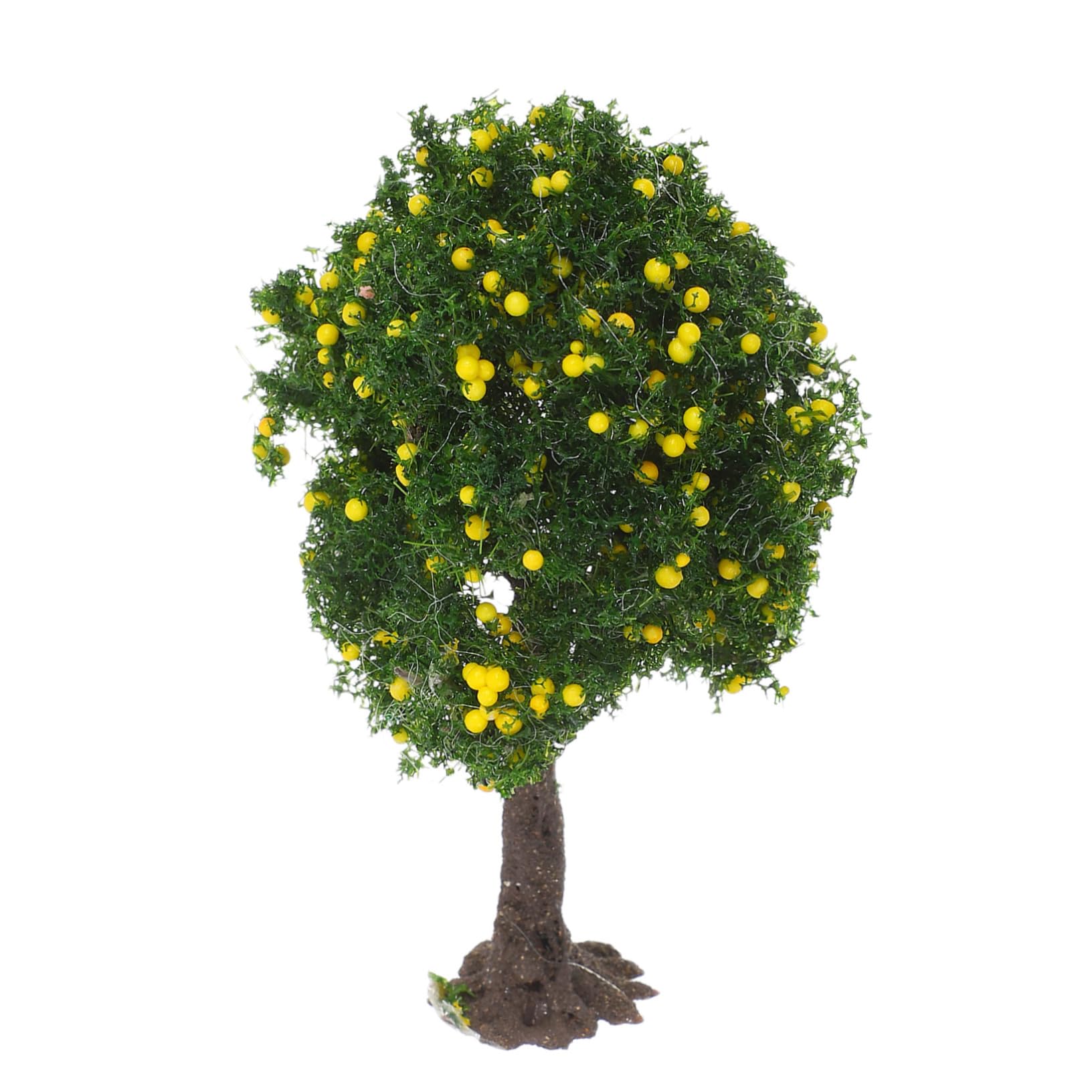 BESPORTBLE Miniature Landscape Trees with Yellow Fruit Realistic Model Tree for Model Railroad Scenery Dioramas Ornament for Projects Single