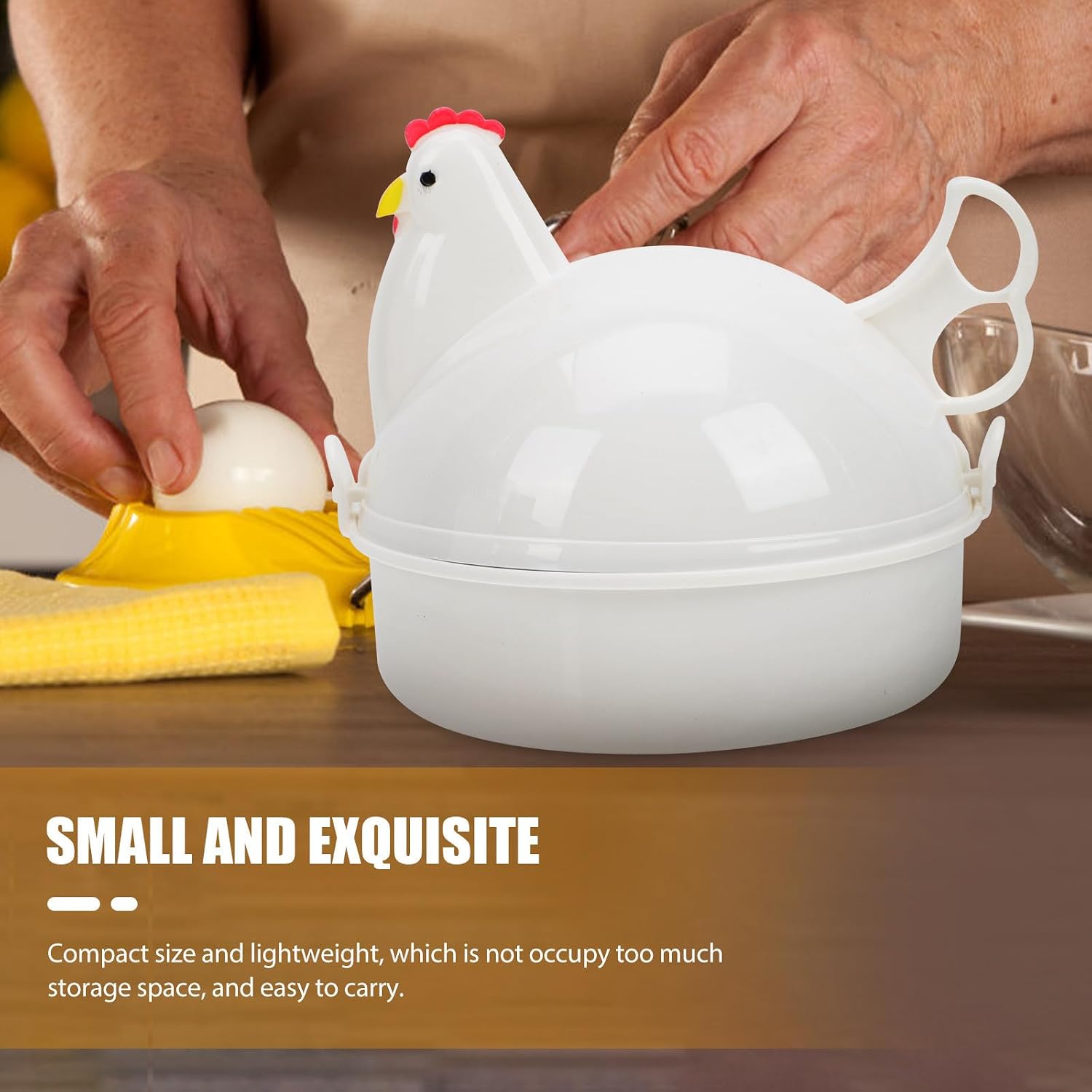 YARNOW 2pcs Creative Egg Steamer Set for Microwave Oven Adorable Chick and Egg Shape Lightweight Easy to Carry for Workers