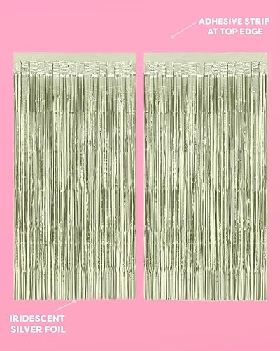 Miniatura 4 de xo, Fetti Cortinas de papel de aluminio verde salvia para decoración de fiesta, juego de 2  Suministros para despedida de soltera, bonita cabina de