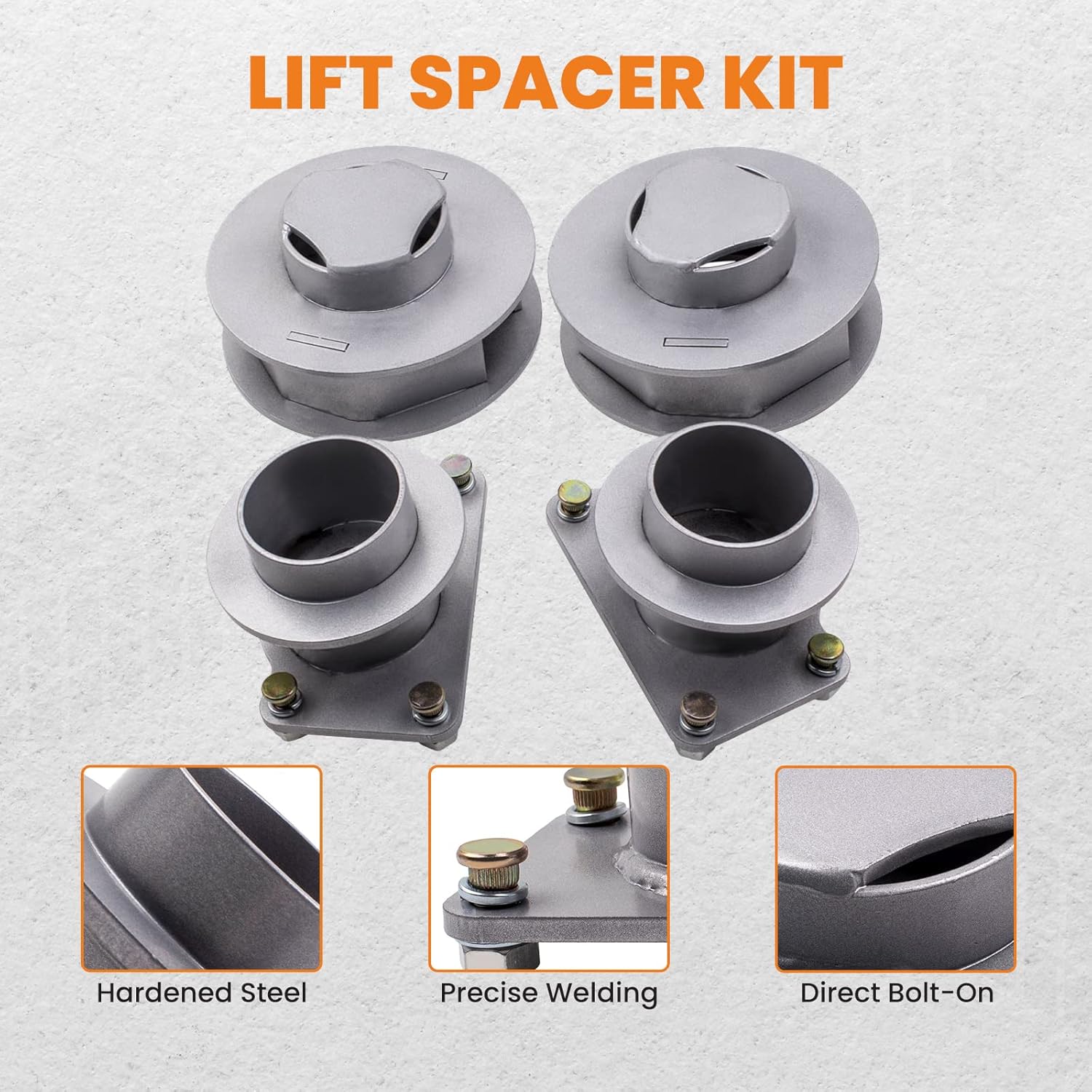 2.5" Front & 2" Rear Leveling Kit for Jeep Liberty KK 4WD 2008-2012, Suspension Lift Spacer + Strut Extension
