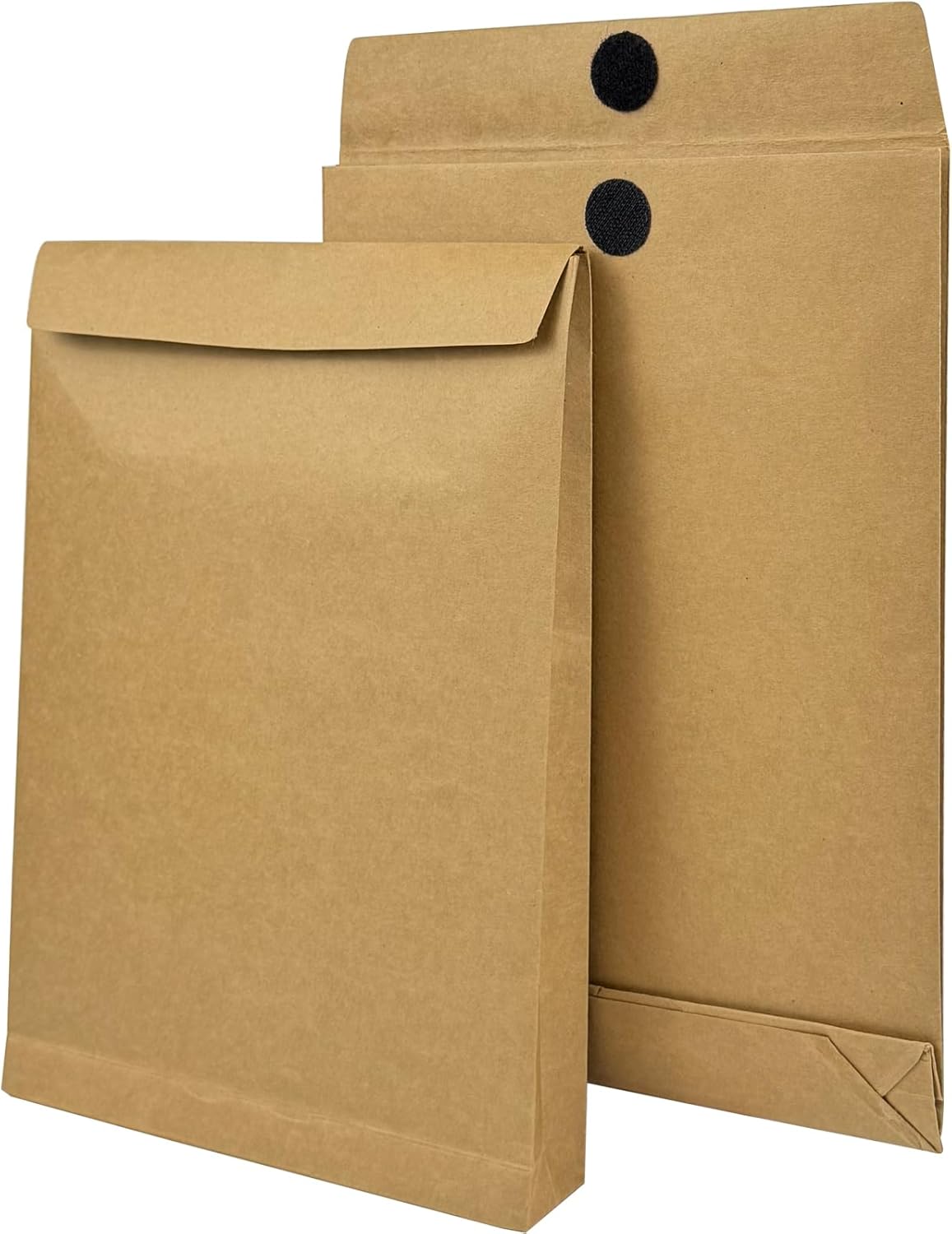 15 Pack Expandable Large Kraft Envelopes, 9.3" x 13" Big Mailing Envelopes Hook-and-Loop Closure Anti Tear Catalog Envelopes for Business Office Paper Documents File Storage - Brown - Image 3