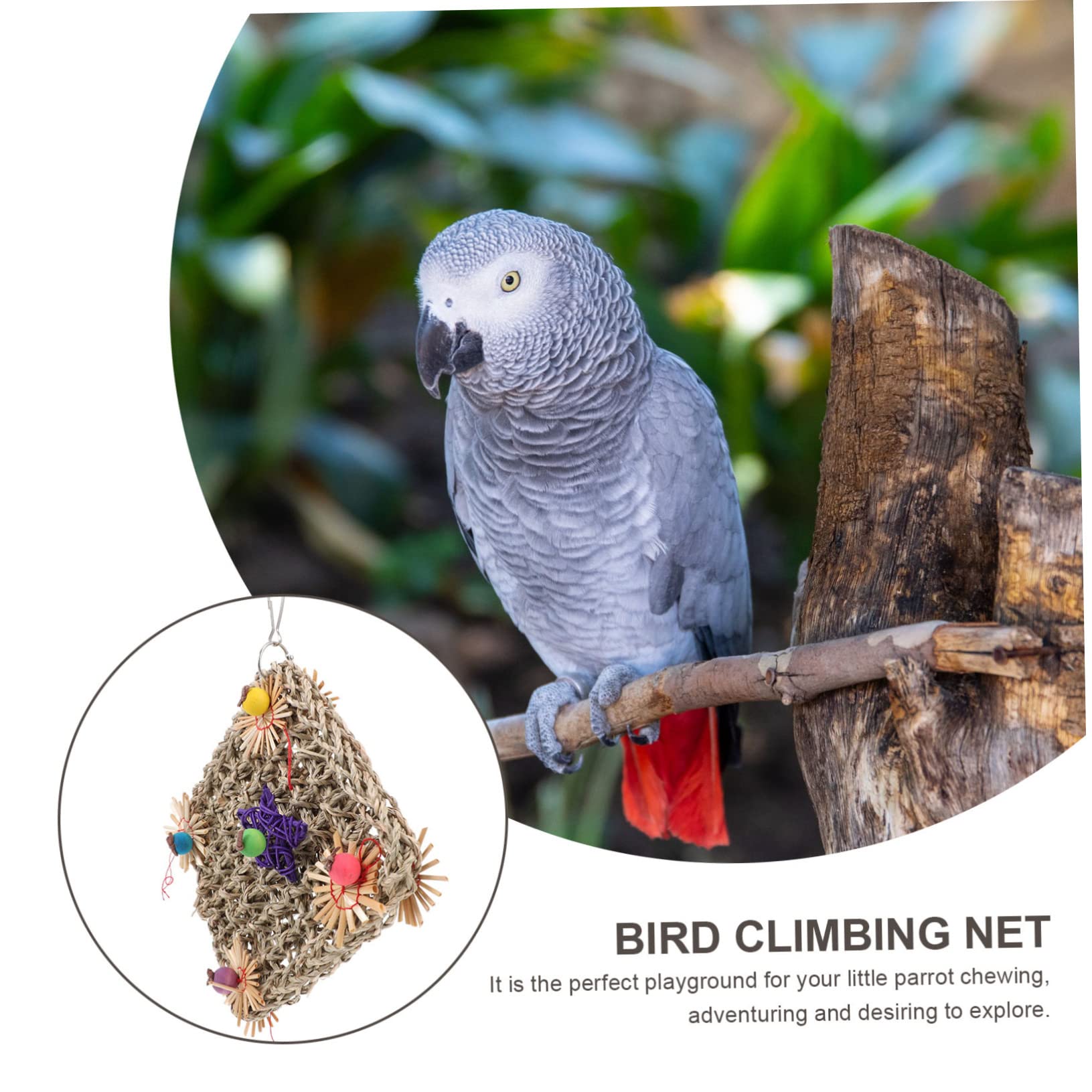 BESPORTBLE 3pezzi Rete Da Arrampicata Per Rete Colorata Giocattolo Da Masticare Per Pappagalli e Piccole Creature Accessorio Per Climbing e Gioco Sicuro Design Naturale Per Cockatiel e