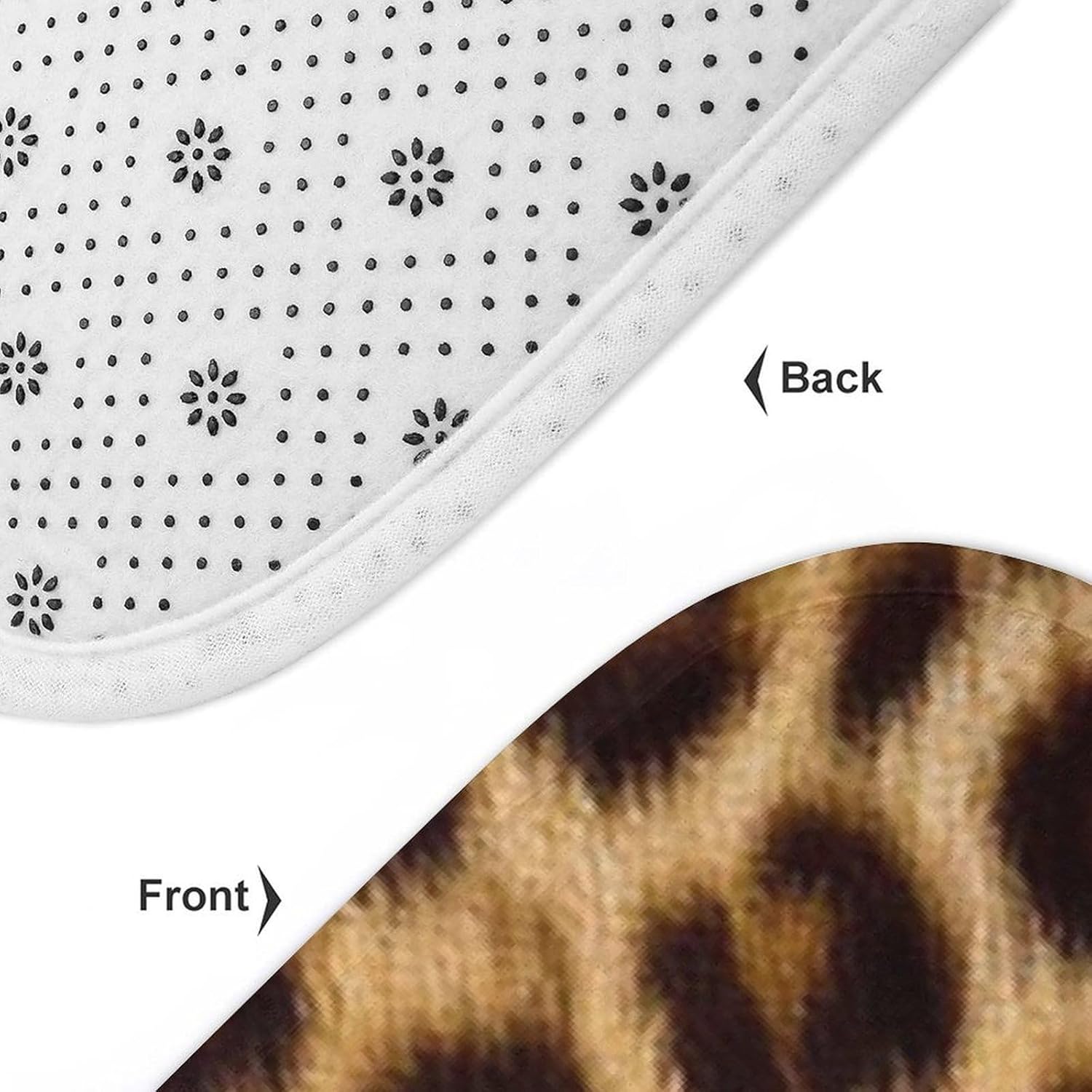 Leopard Printed Bathroom Rug Set Toilet Rug Set 3 Piece Absorbent Microfiber Memory Foam Bath Mat Sets Decorations 16"x24"
