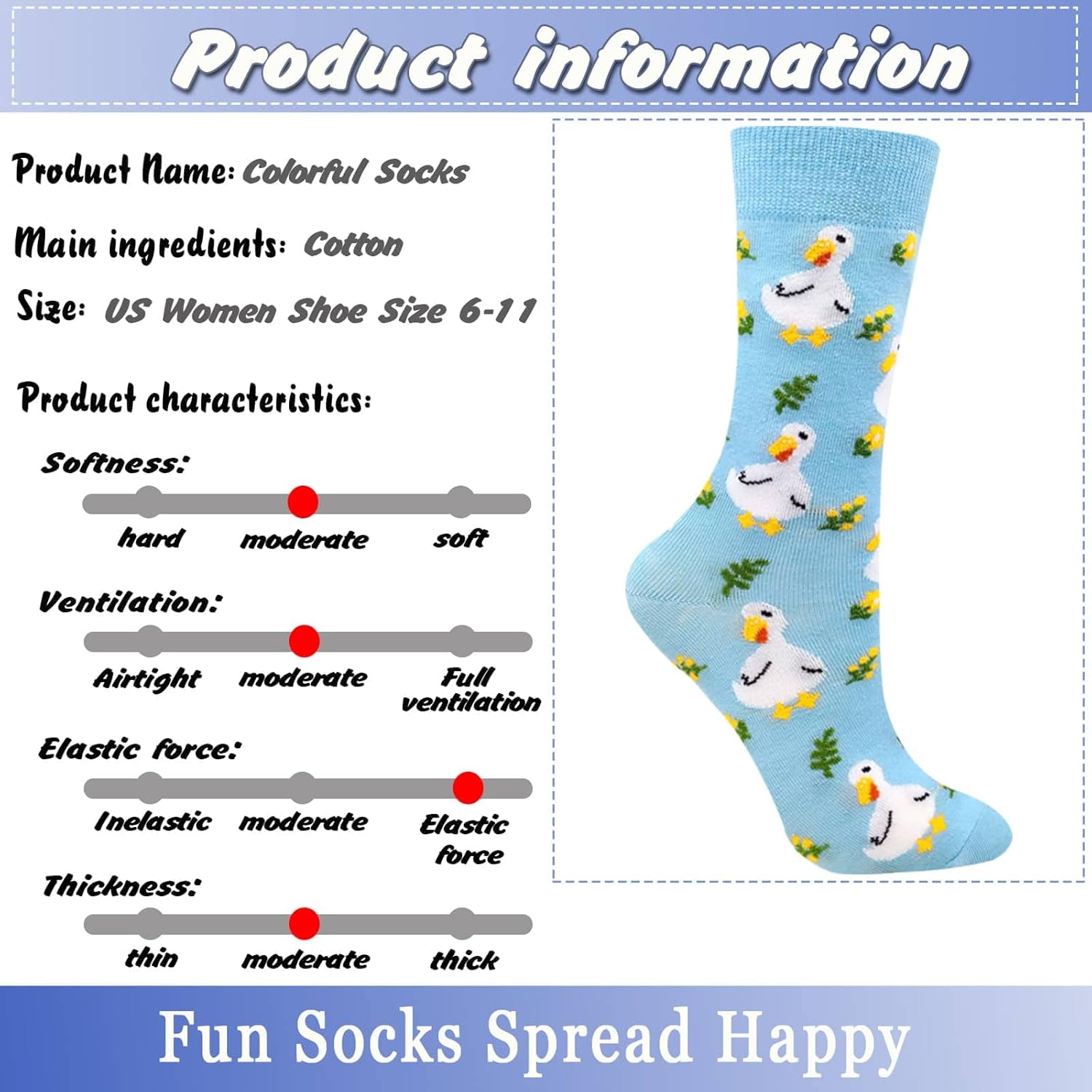 Fasefunn Colorful Socks for women Fun Funny Funky Animal Marvel Pattern Sock Calf Pack, Premium Cotton, Size 6-11 - Image 4