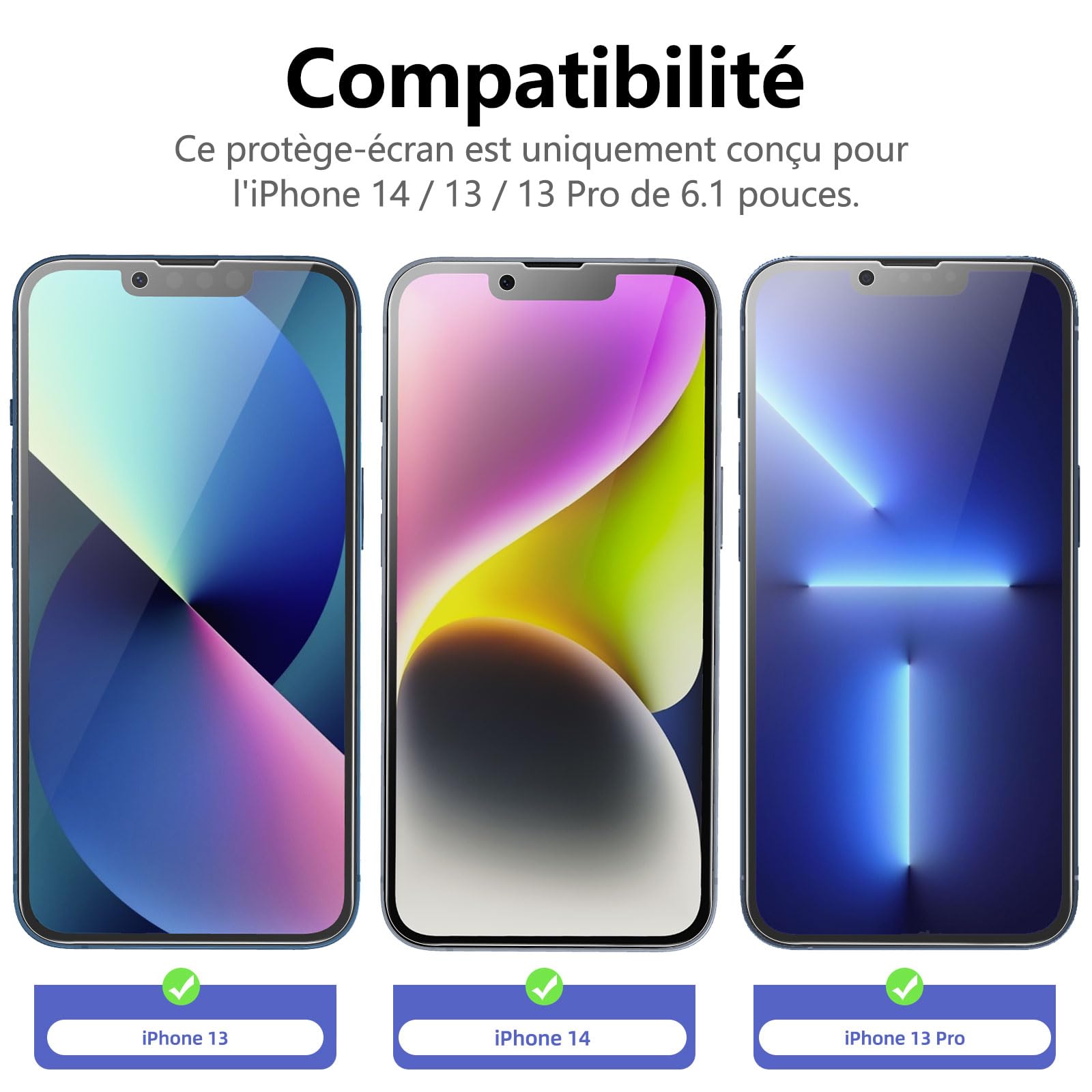 NEW'C 3 Sztuki, Prywatność Ochraniacz Ekranu dla iPhone 16e, iPhone 14, iPhone 13, iPhone 13 Pro (6,1 cala), Udoskonalony Kąt Prywatności 28 Stopni, Ultra Trwała Twardość 9H, Bez Bąbelków