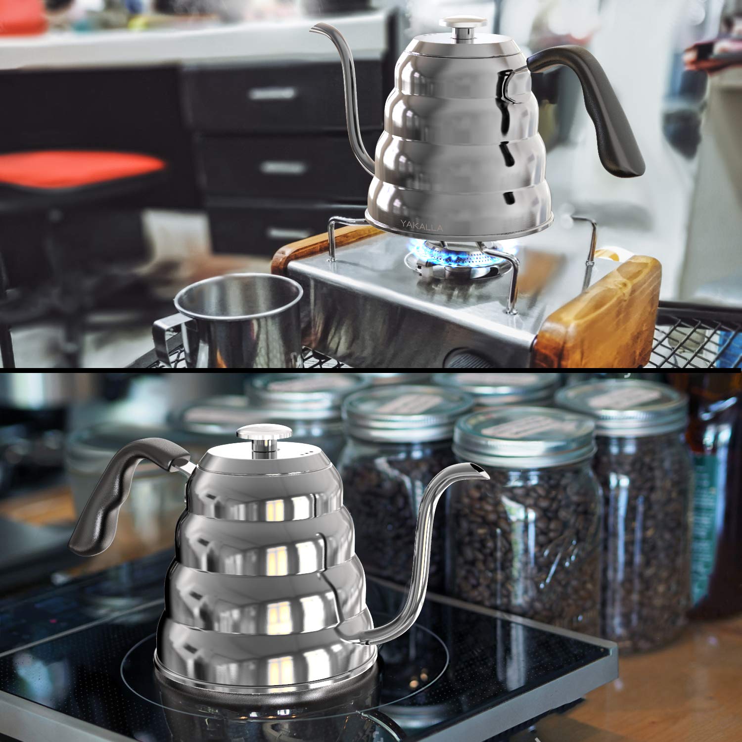 Buy Gooseneck Kettle with Thermometer Stainless Steel Goose Neck Pour