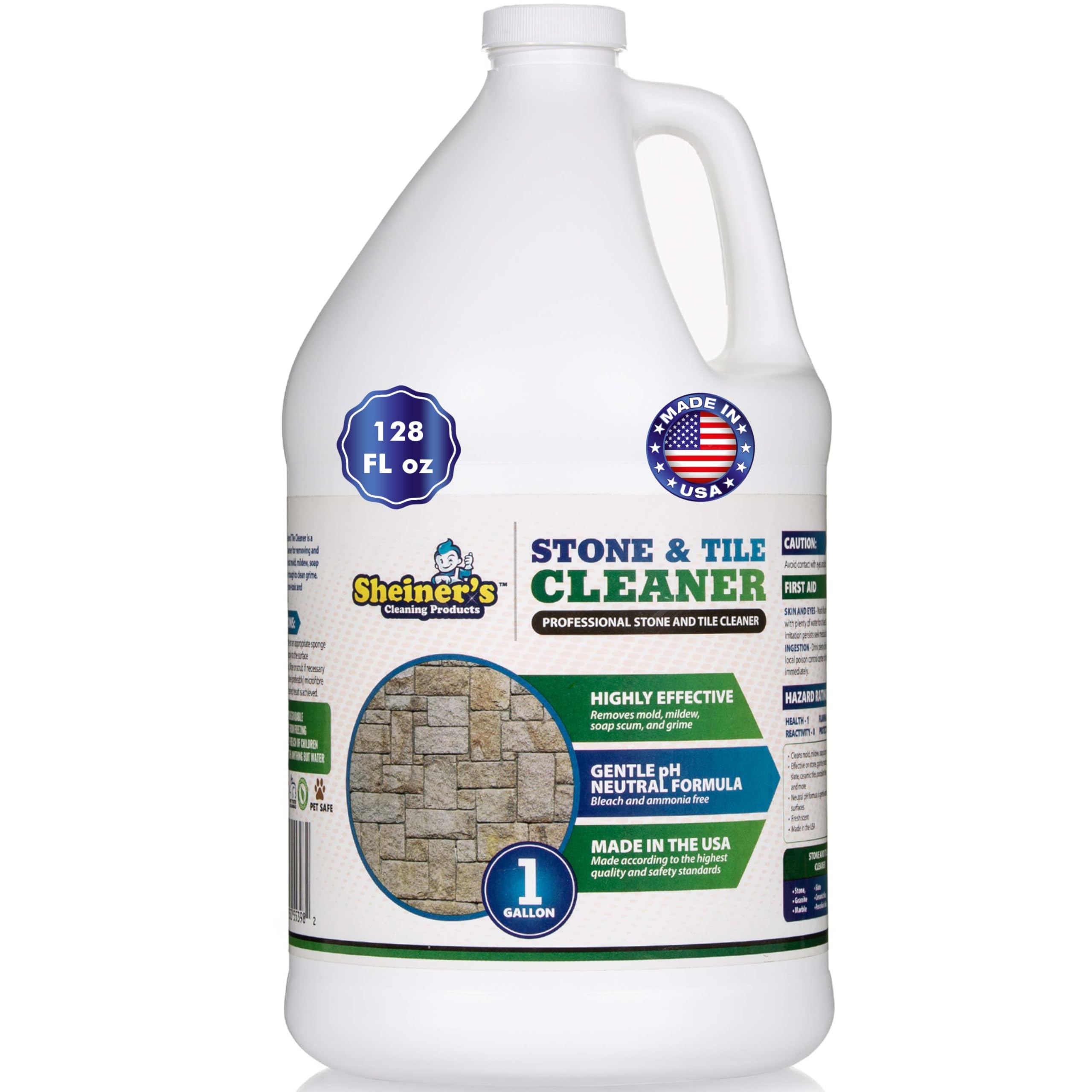 Sheiner's - Stone and Tile Cleaner, Ready-to-Use Multipurpose Cleaner for Garage Floor Tiles, Polished Stones, Granite Stone, Marble Tile, Slate Tile,
