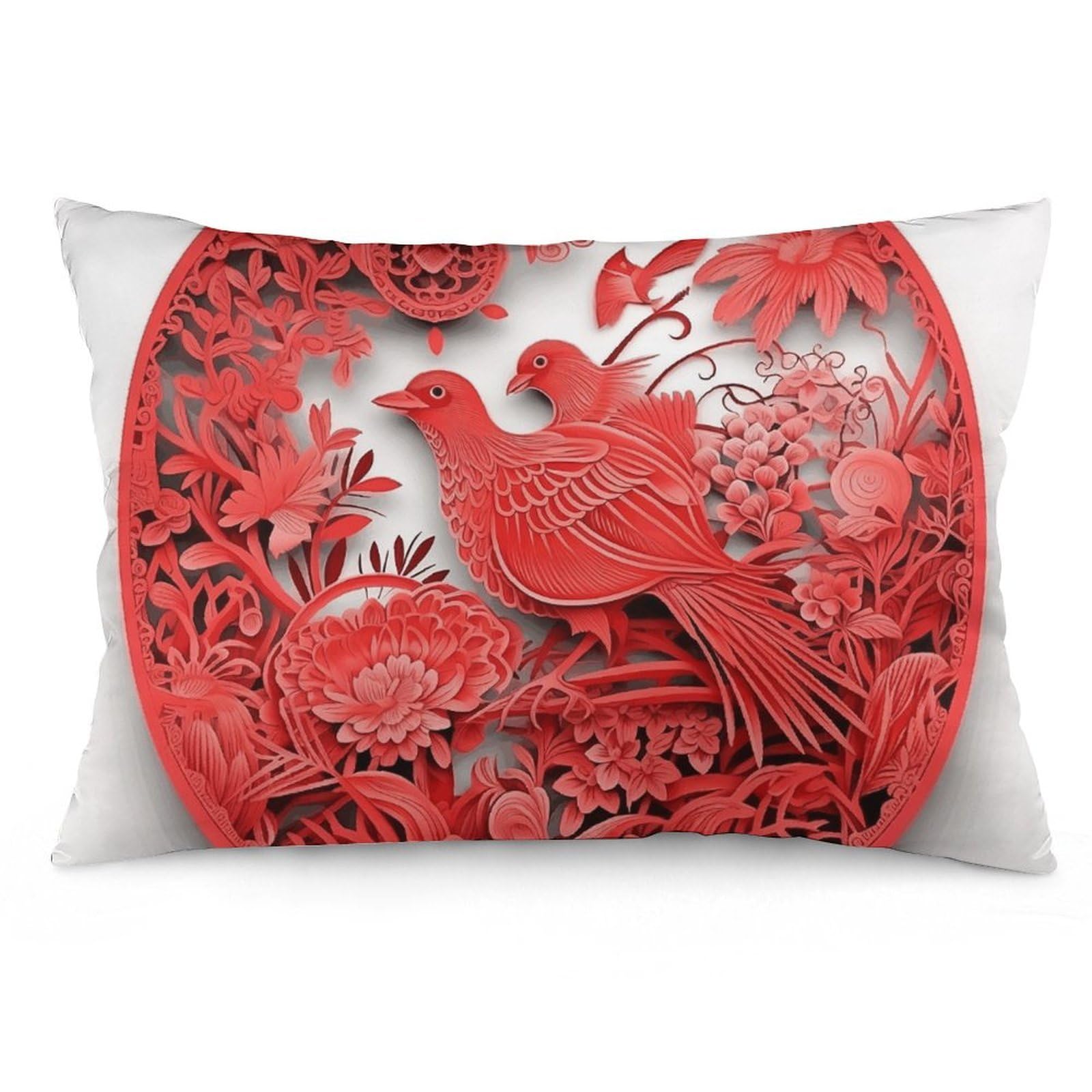 2 Pack Pillow Cases for Hair and Skin, Soft Breathable Pillow Case Covers with Hidden Zipper, Bird and Paper Cutout Pillowcase 20"x30" Pillow Covers for Sleeping Gift