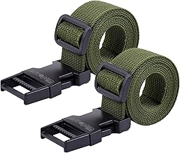 Ratchet Straps,Luggage Conveyor Belt, Lashing Straps,Tie Down Straps,Heavy Duty Utility Strap with Quick Release Buckle Adjustable Nylon Short Straps for Strapping Backpacks (2 pcs) (Green)