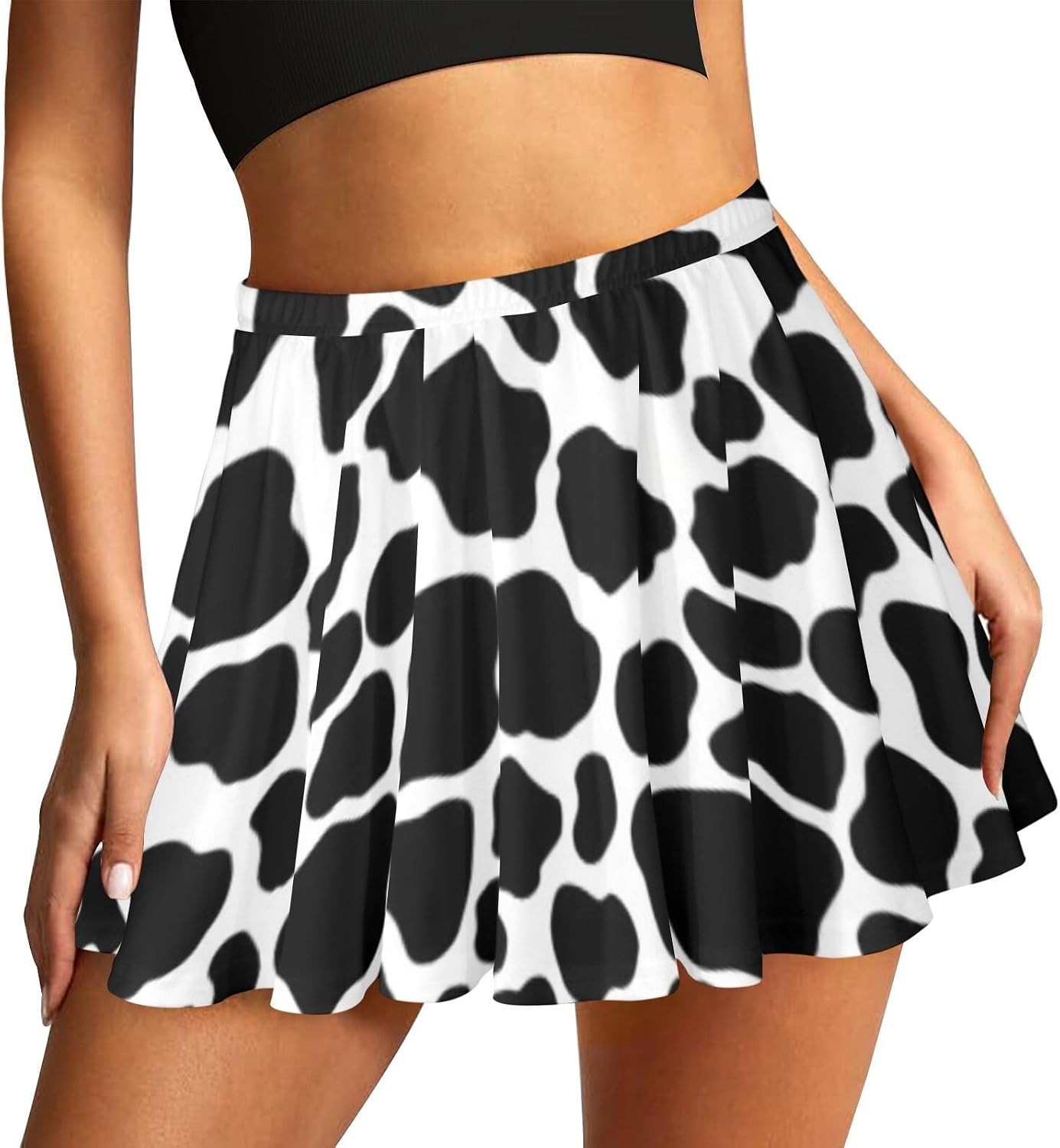 ukoyhga Womens Mini Skirt Pleated A-Line Versatile Stretchy Casual Short Skirts Summer Dress