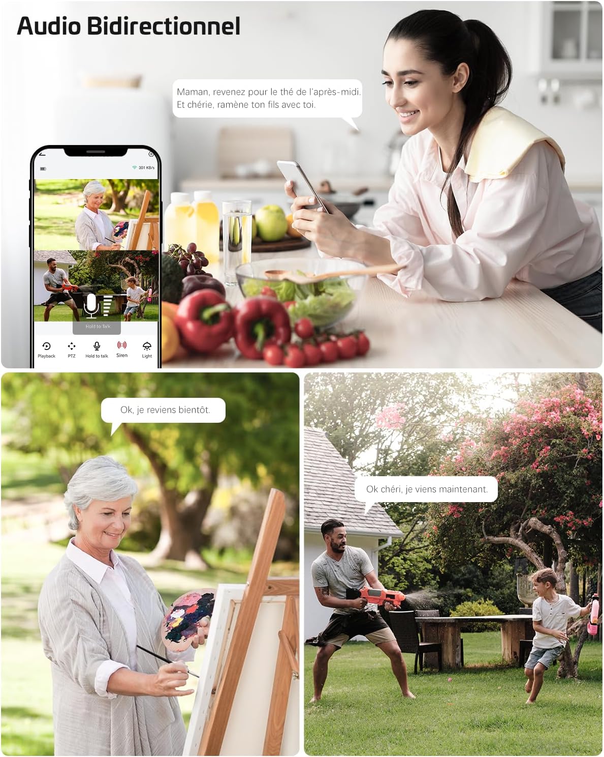 COCOCAM camera showing 355 degree pan and 90 degree tilt capabilities