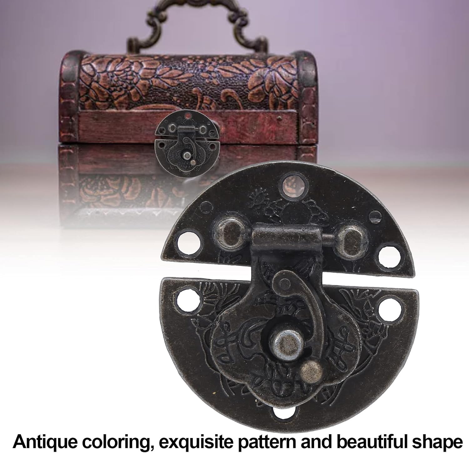 20Pcs Hasp Vintage Alloy Lock Clasp with Screws for Wooden Jewelry Box Suitcase Cabinet Not Slide Delicate HaspClasp LockJewelry Box LatchWooden LockBox ClaspCabinet