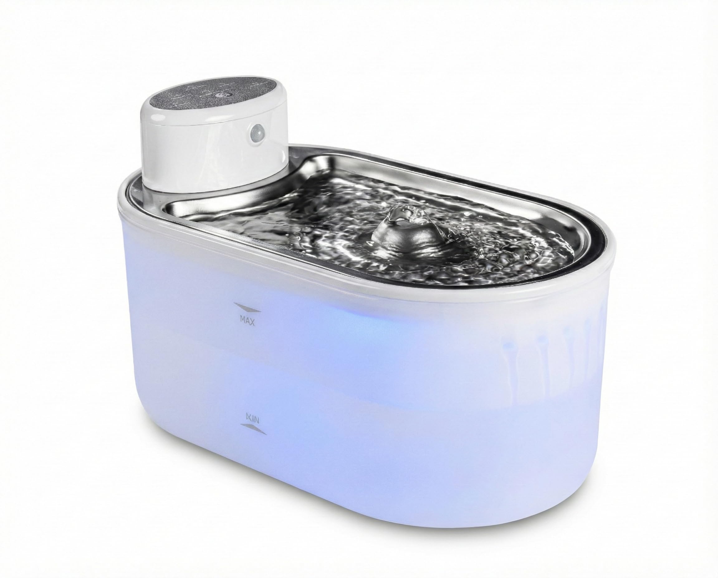 Wireless Cat Water Fountain Stainless Steel, Battery Operated Cordless Cat Fountain, Automatic Pet Water Dispenser with Quiet 20 dB Pump, Easy Clean