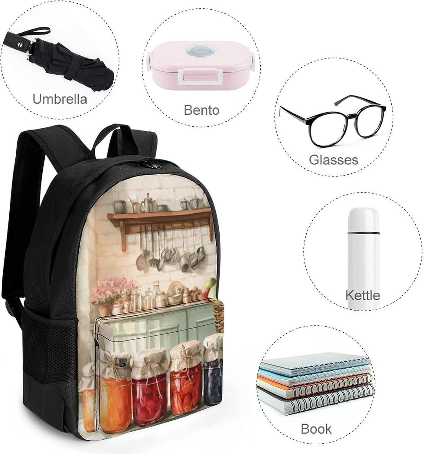 Homemade Fruit Jars Rustic Kitchen Backpack Lightweight Backpacks Work Bag